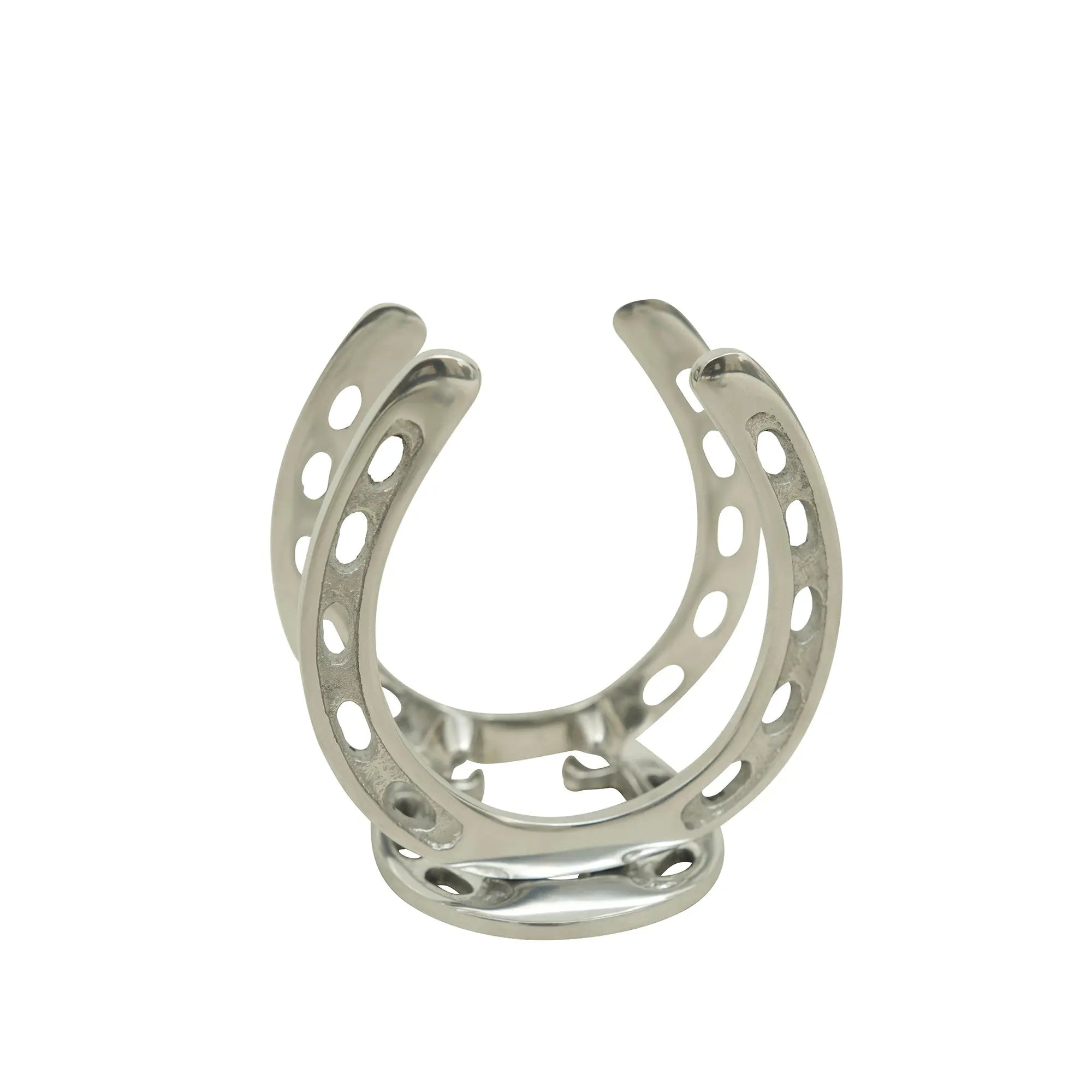 Image of Huntley Horseshoe Napkin Holder, Aluminum Silver Finish
