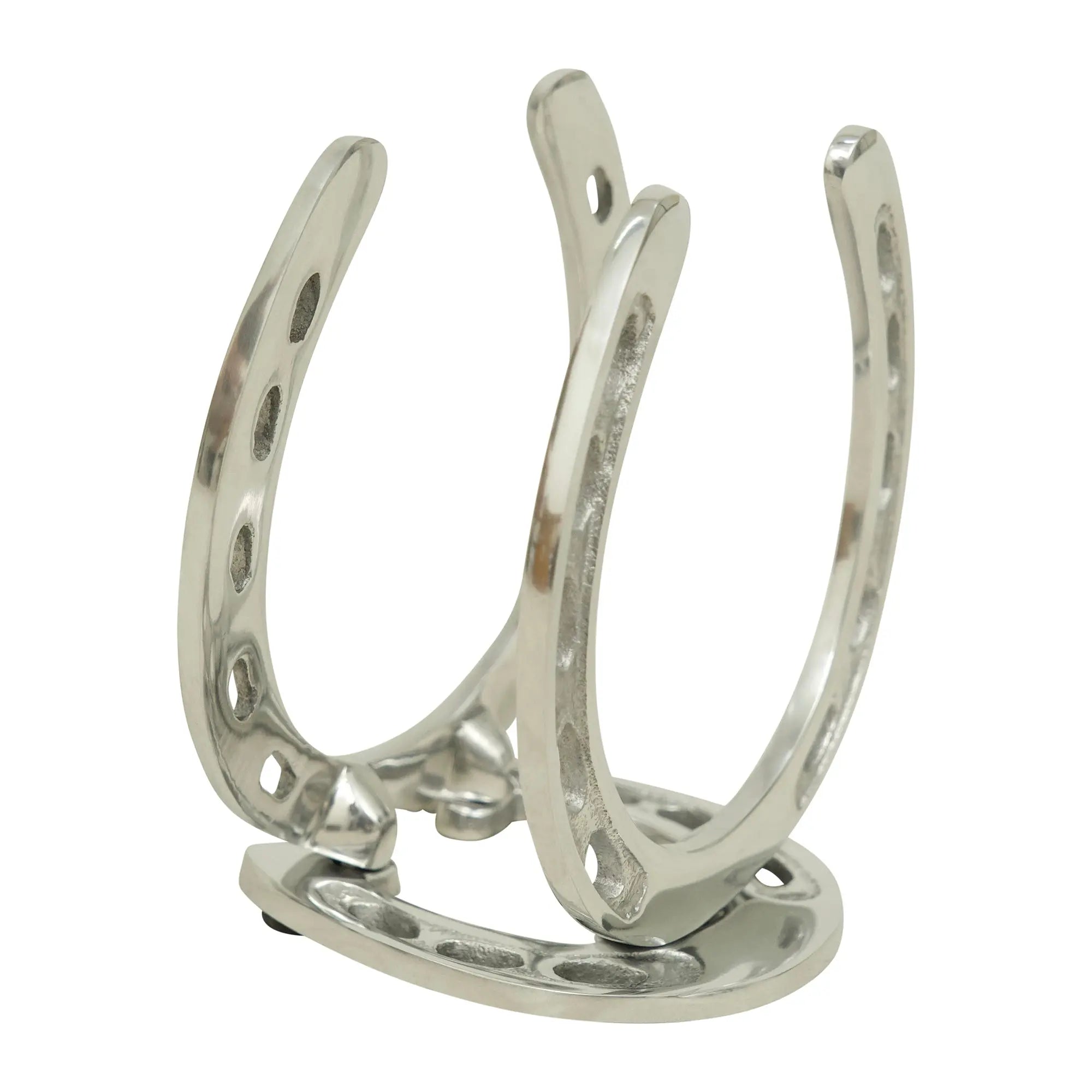 Image of Huntley Horseshoe Napkin Holder, Aluminum Silver Finish