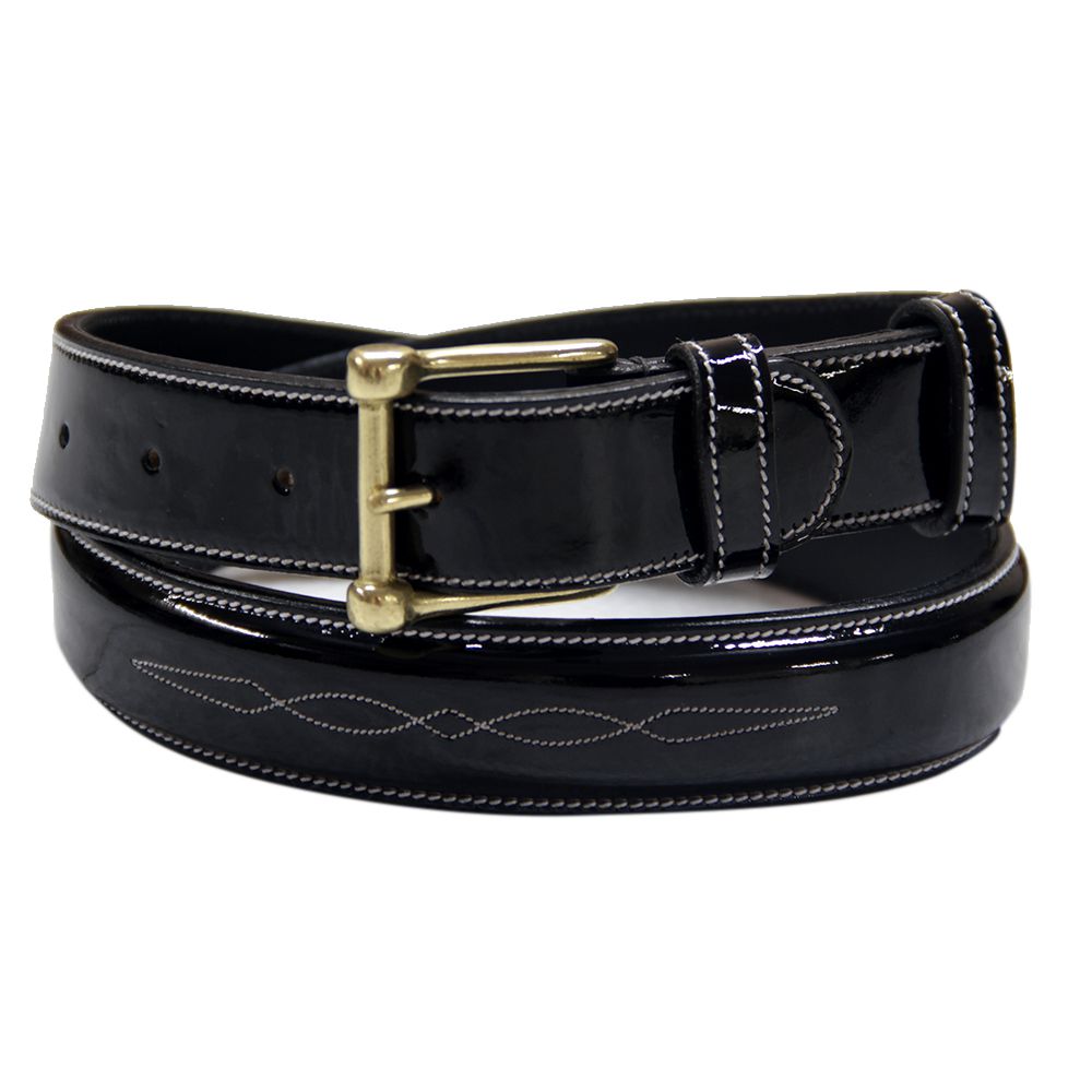 Image of ExionPro Glossy Leather Fancy Stitched Belt