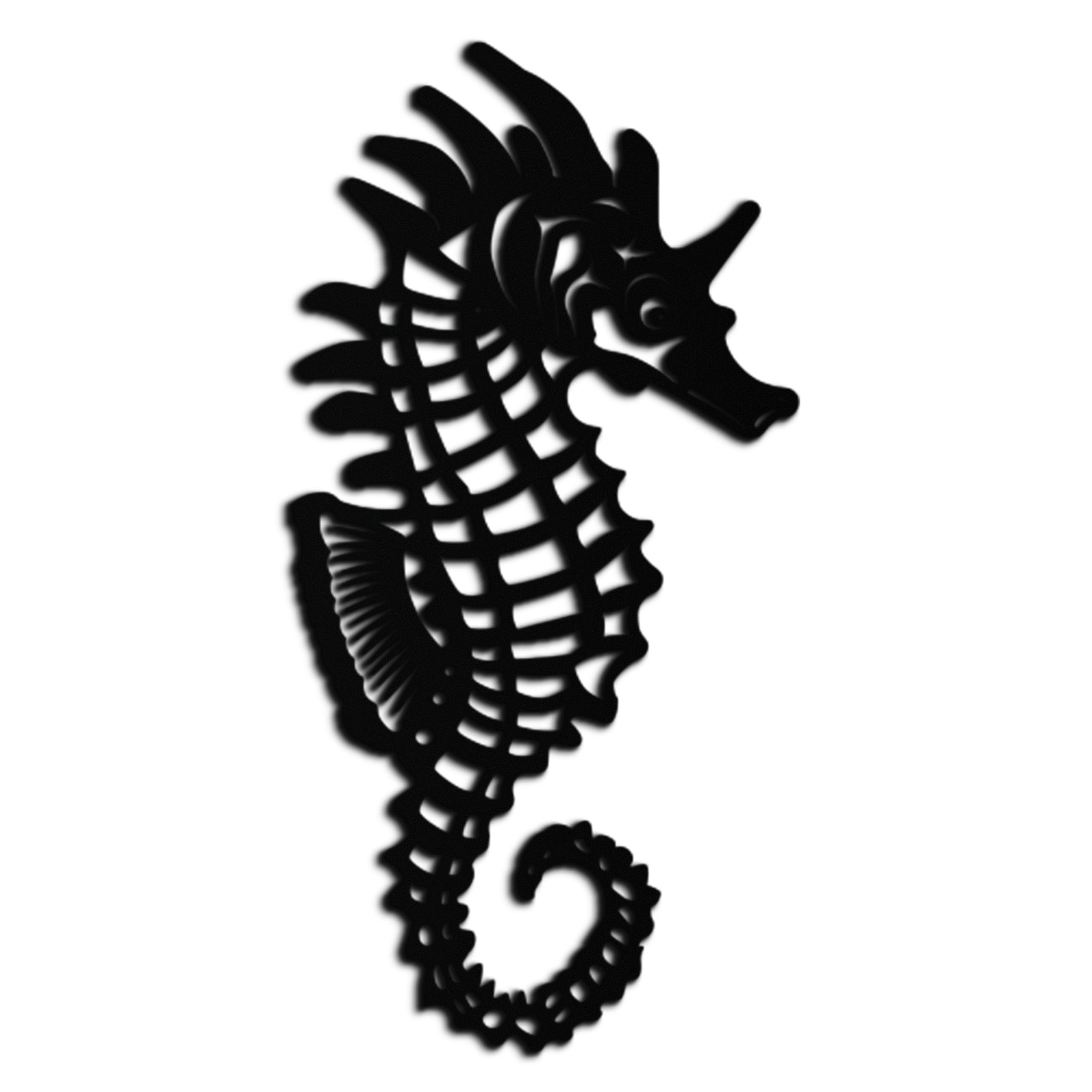 Image of Elegant Seahorse Metal Wall Art - Ocean-Inspired Minimalist Decor - KAF057