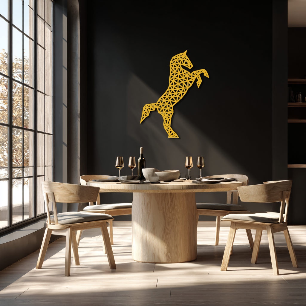 Geometric Horse Metal Wall Art - Modern Steel Horse Silhouette - KAF108