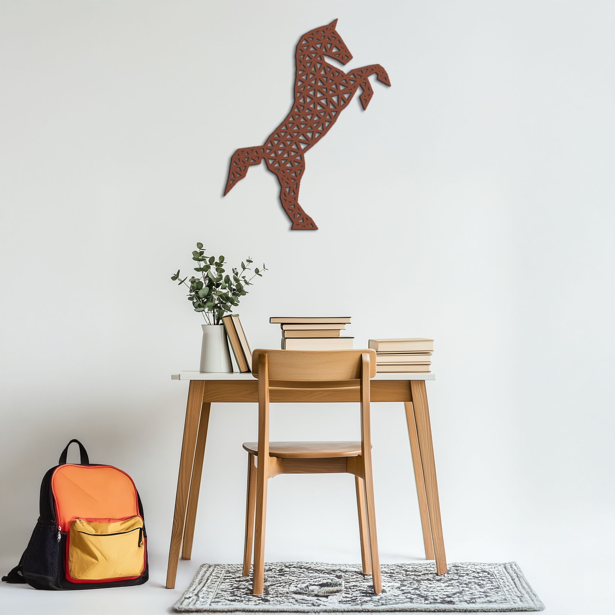 Geometric Horse Metal Wall Art - Modern Steel Horse Silhouette - KAF108