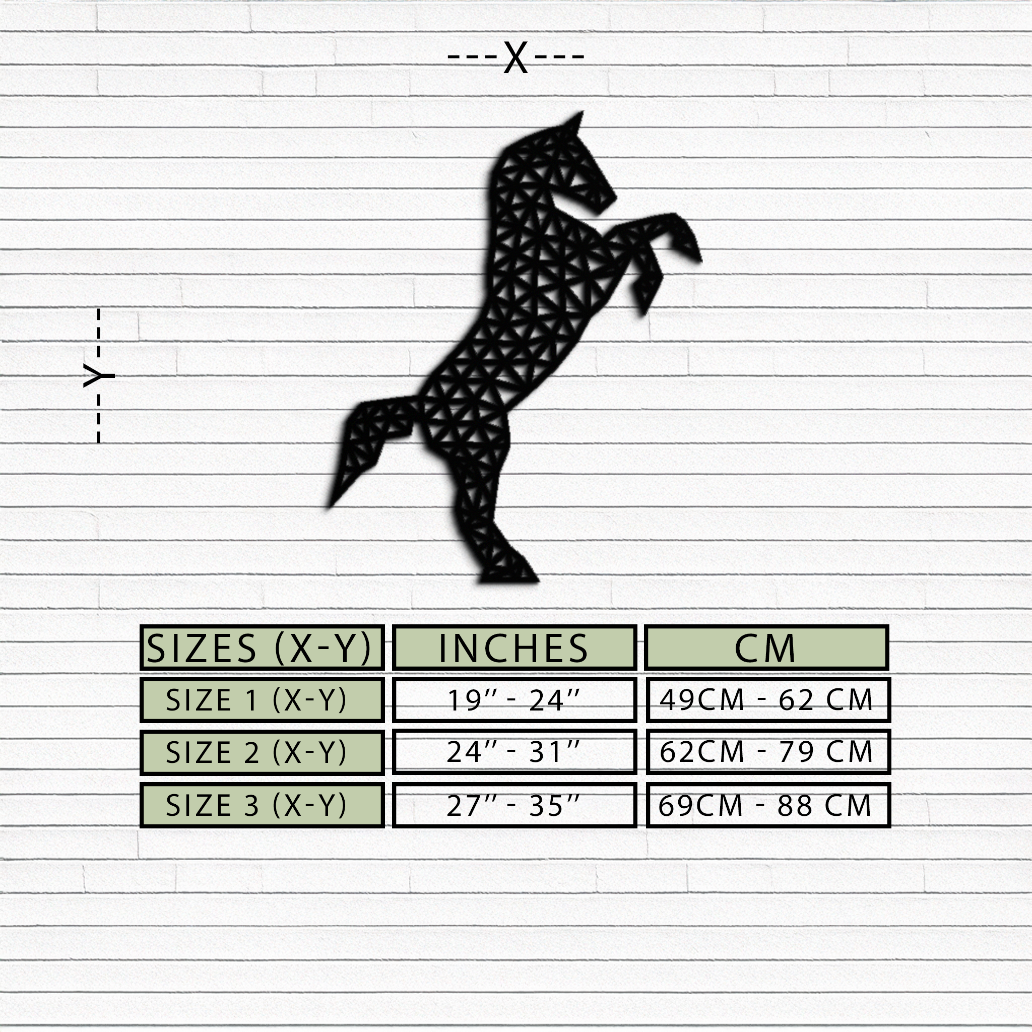 Image of Geometric Horse Metal Wall Art - Modern Steel Horse Silhouette - KAF108