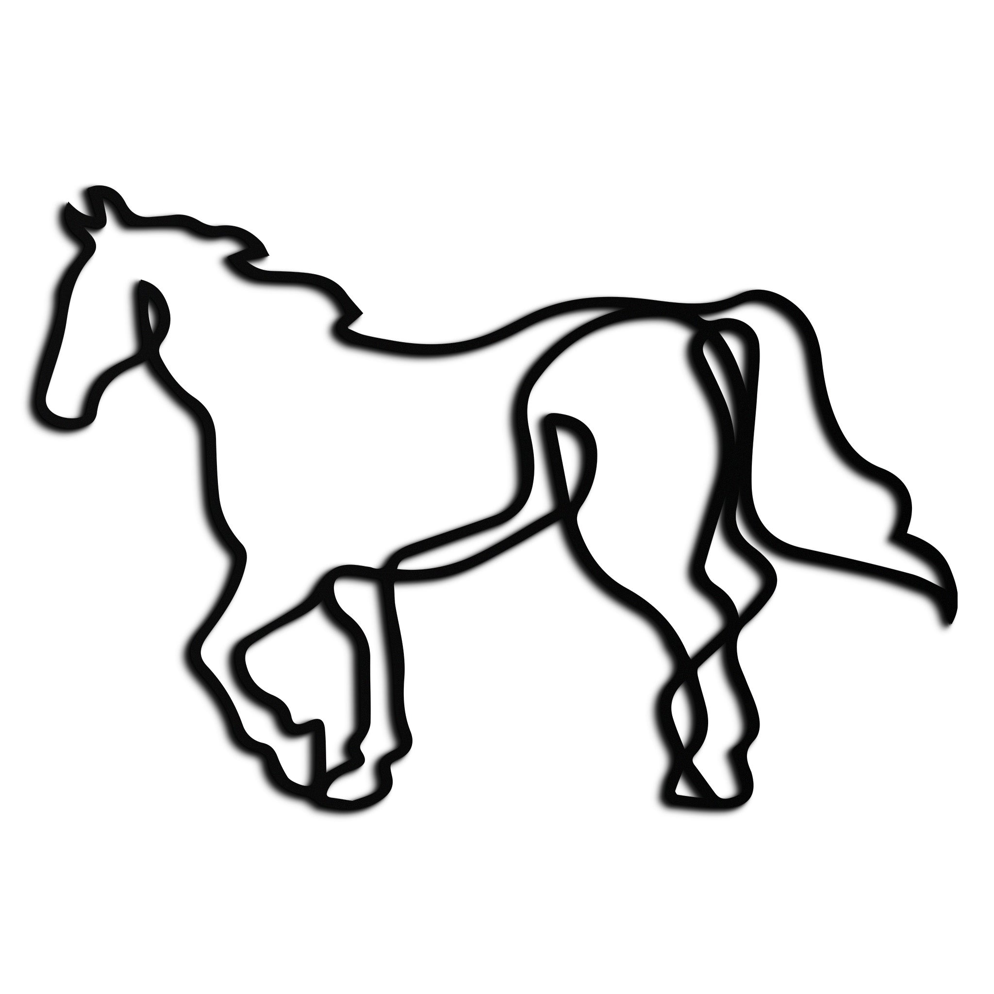 Image of Abstract Horse Metal Wall Art - Minimalist Steel Horse Silhouette - KAF121