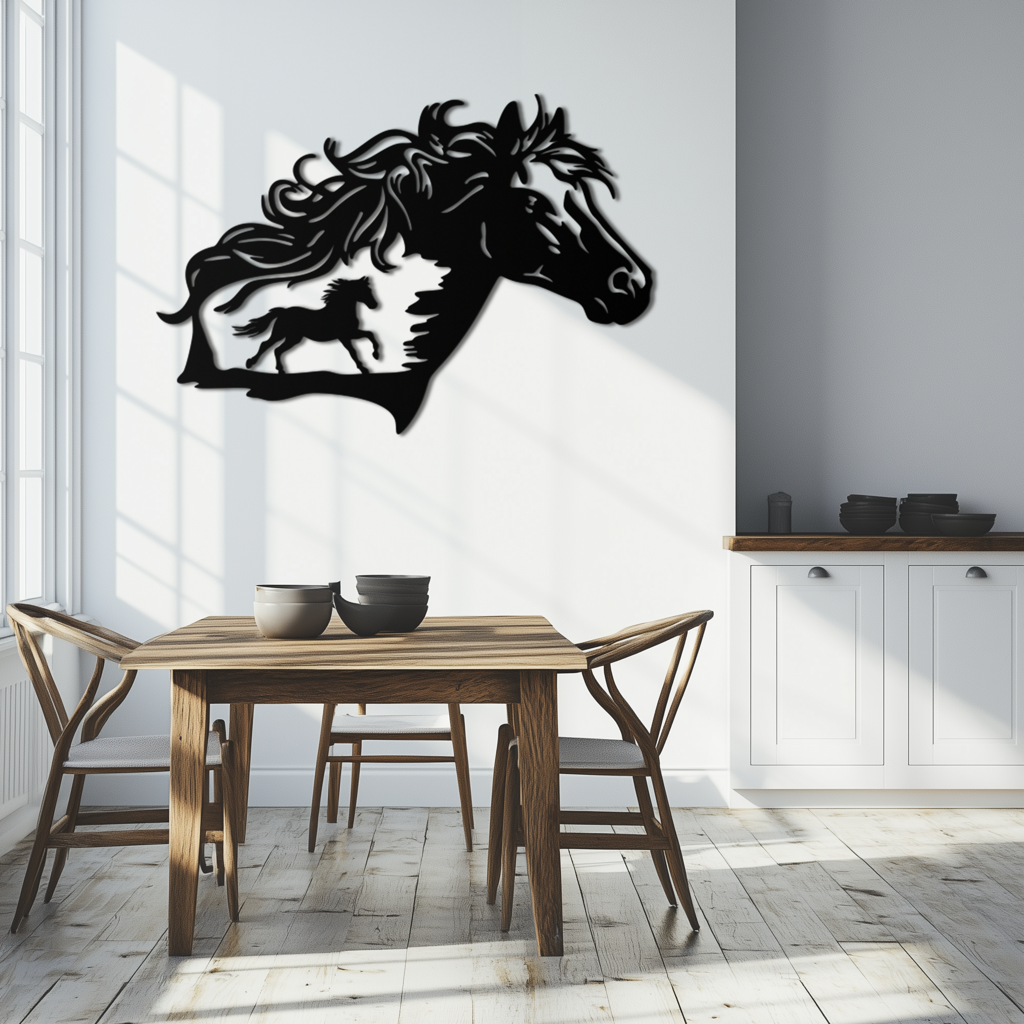Image of Horse Silhouette Metal Wall Art – Modern & Stylish - KAF137