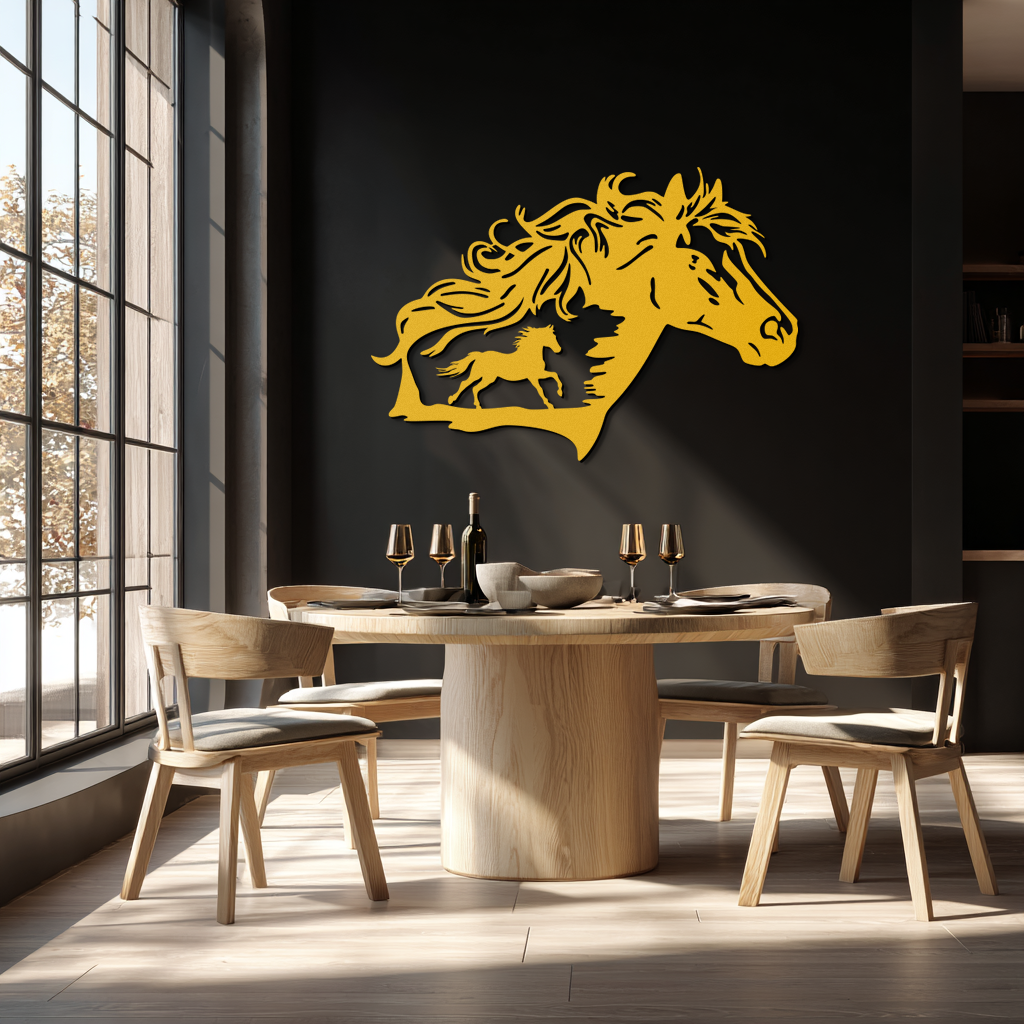 Image of Horse Silhouette Metal Wall Art – Modern & Stylish - KAF137