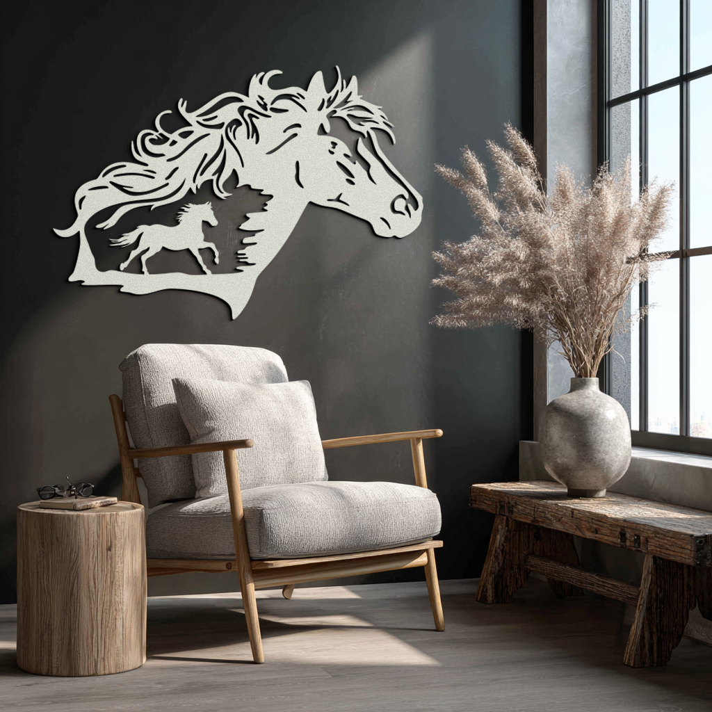Image of Horse Silhouette Metal Wall Art – Modern & Stylish - KAF137