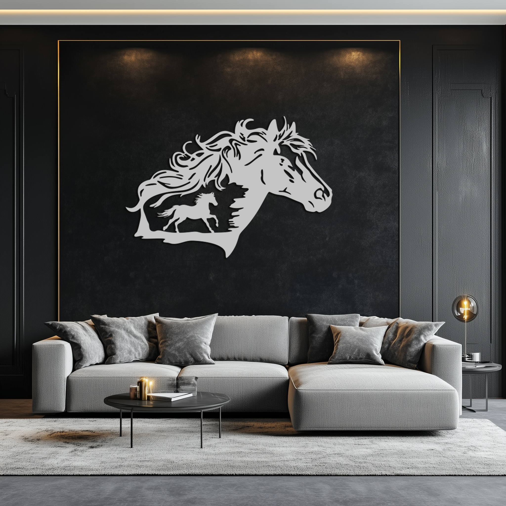 Image of Horse Silhouette Metal Wall Art – Modern & Stylish - KAF137