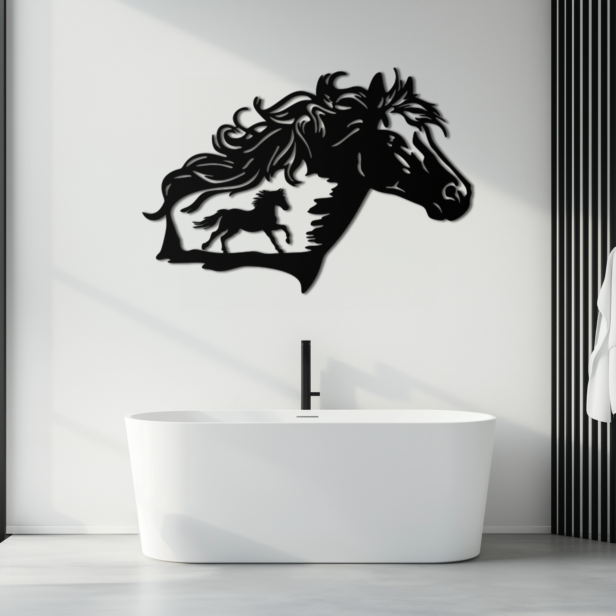 Image of Horse Silhouette Metal Wall Art – Modern & Stylish - KAF137