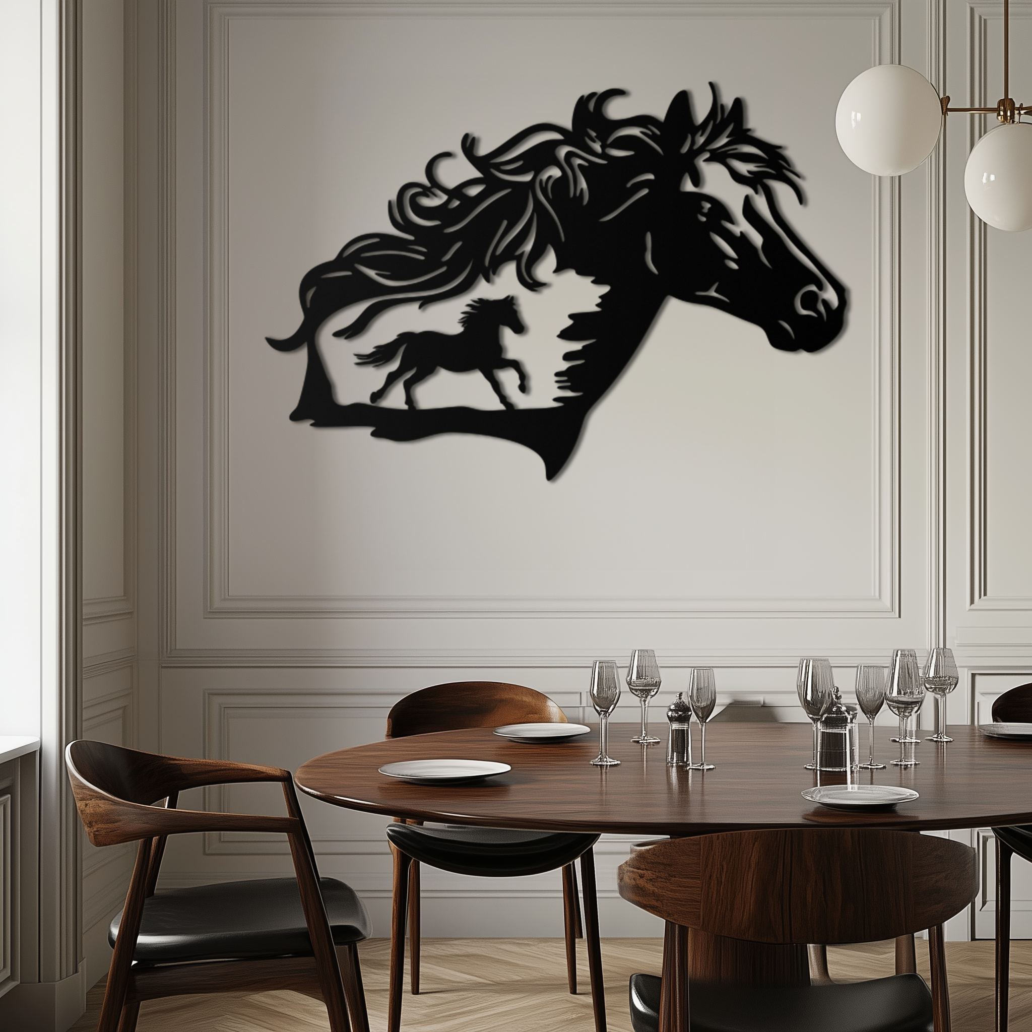 Image of Horse Silhouette Metal Wall Art – Modern & Stylish - KAF137