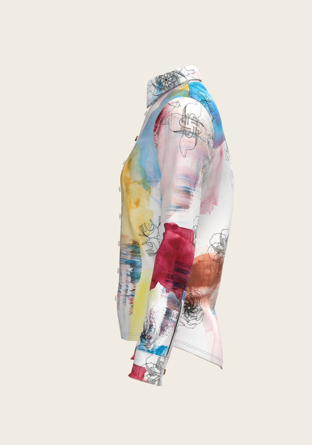 Image of Horse Flower Fair Ladies Button Shirt