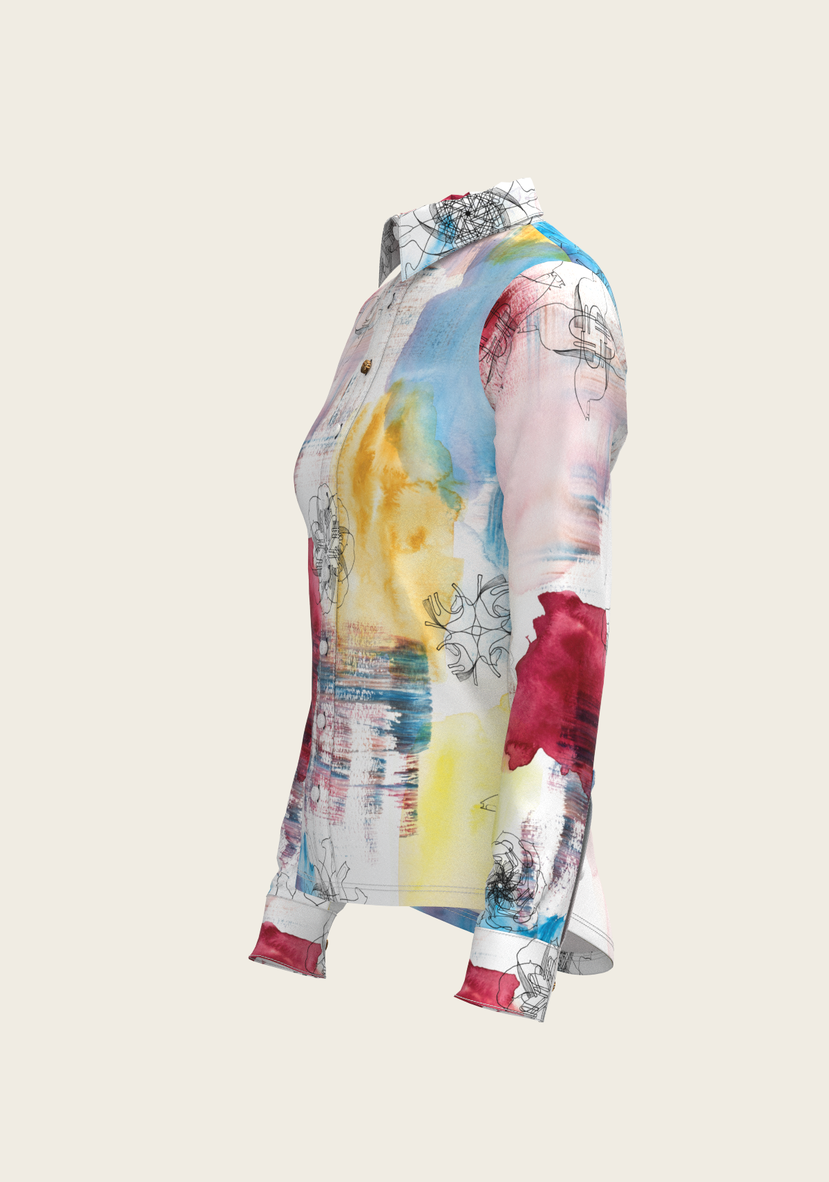 Image of Horse Flower Fair Ladies Button Shirt