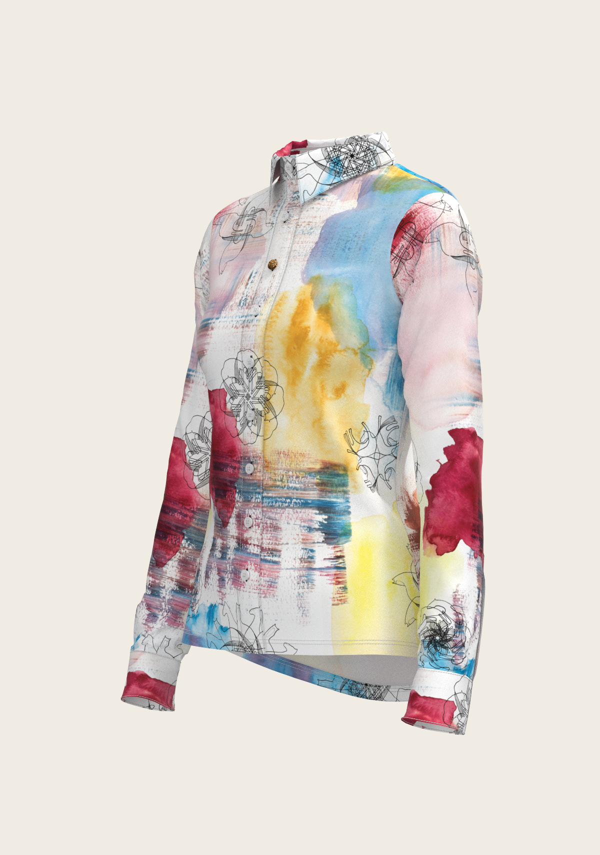 Image of Horse Flower Fair Ladies Button Shirt