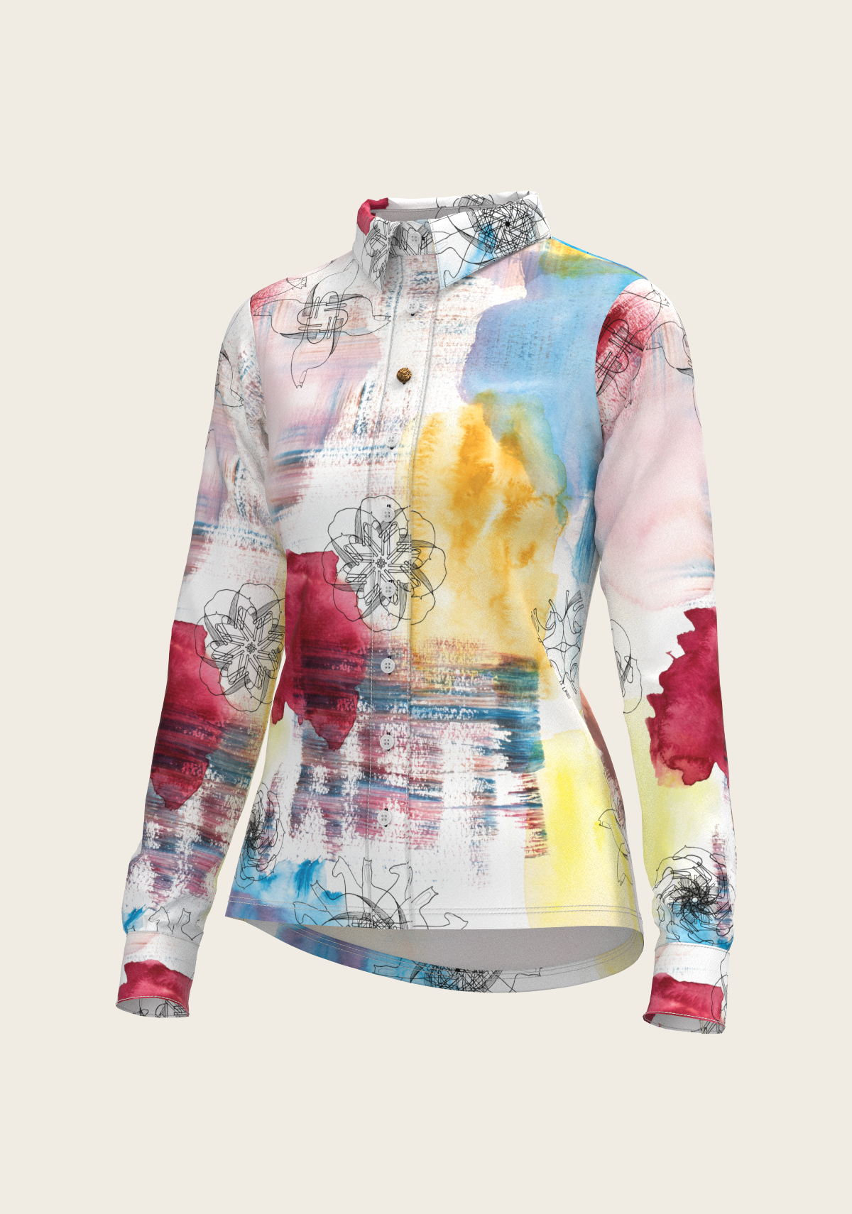 Image of Horse Flower Fair Ladies Button Shirt