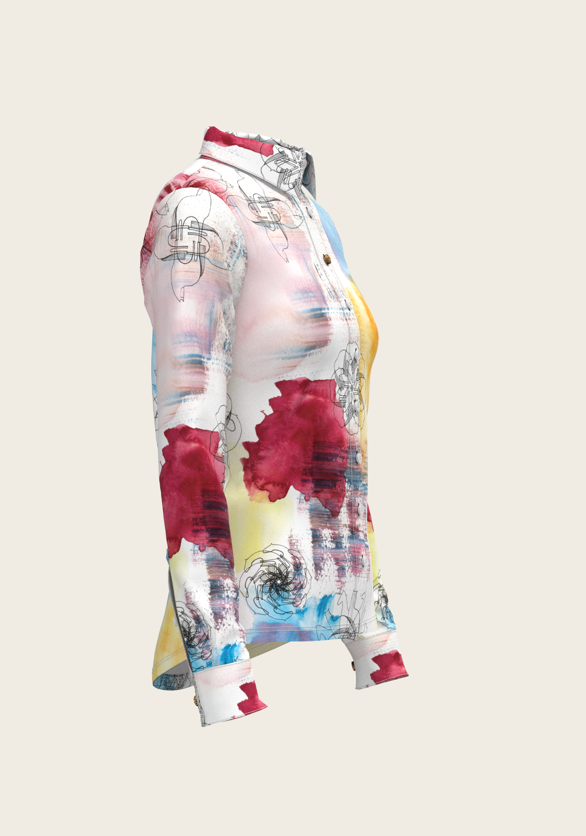 Image of Horse Flower Fair Ladies Button Shirt