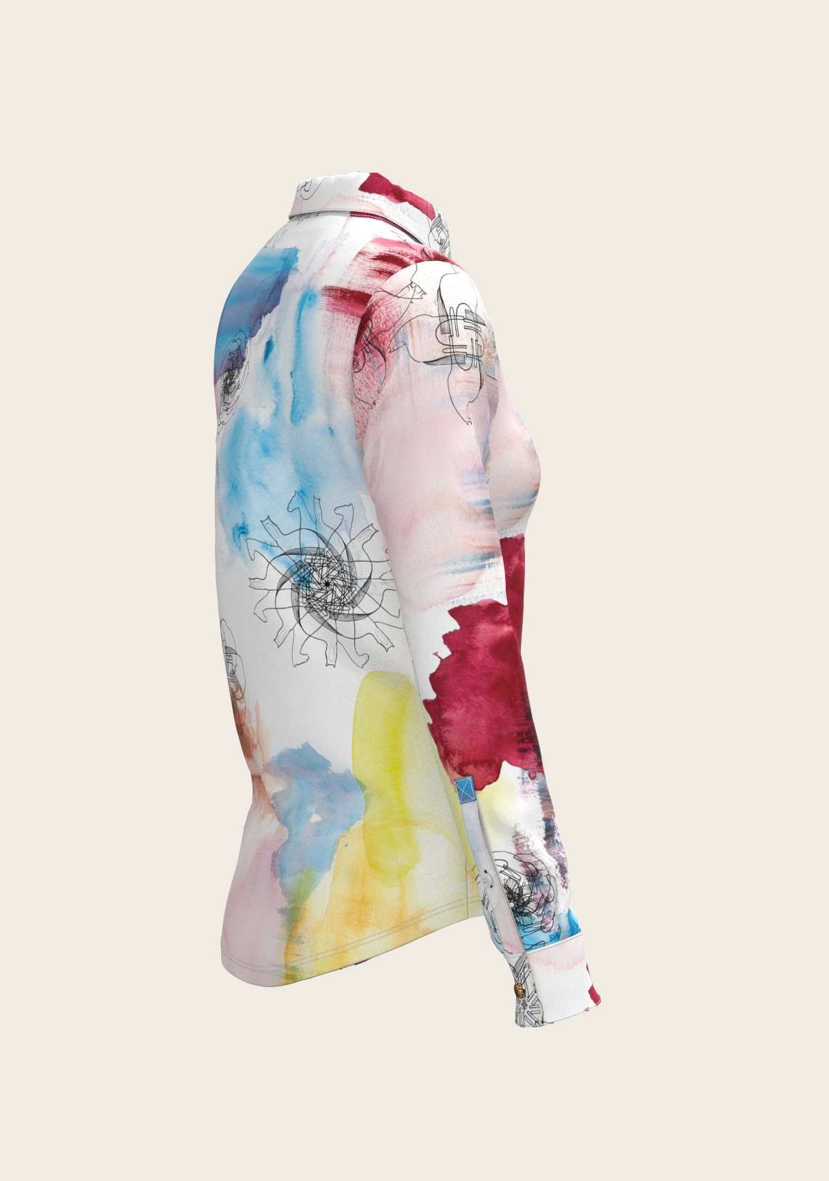 Image of Horse Flower Fair Ladies Button Shirt