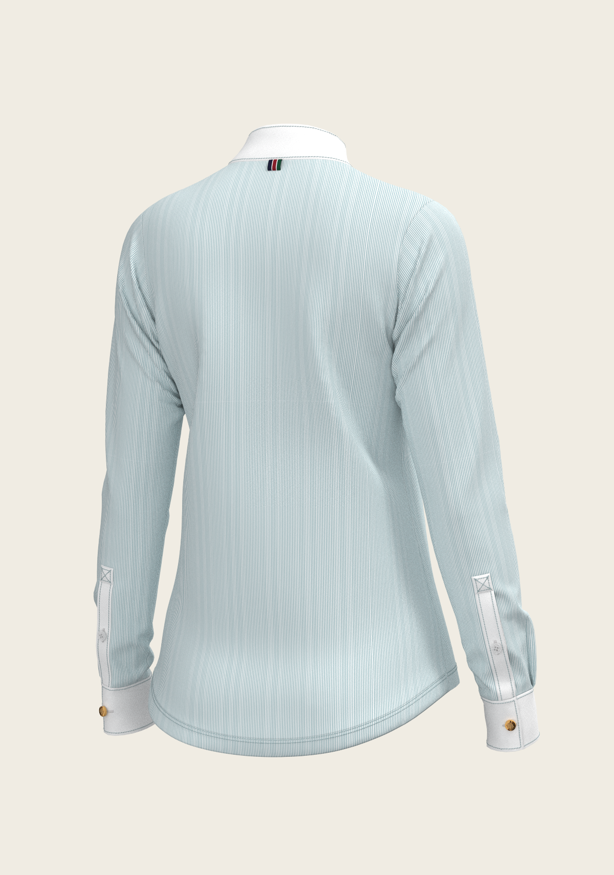 Stripes in Skyblue Short Zip Long Sleeve Show Shirt