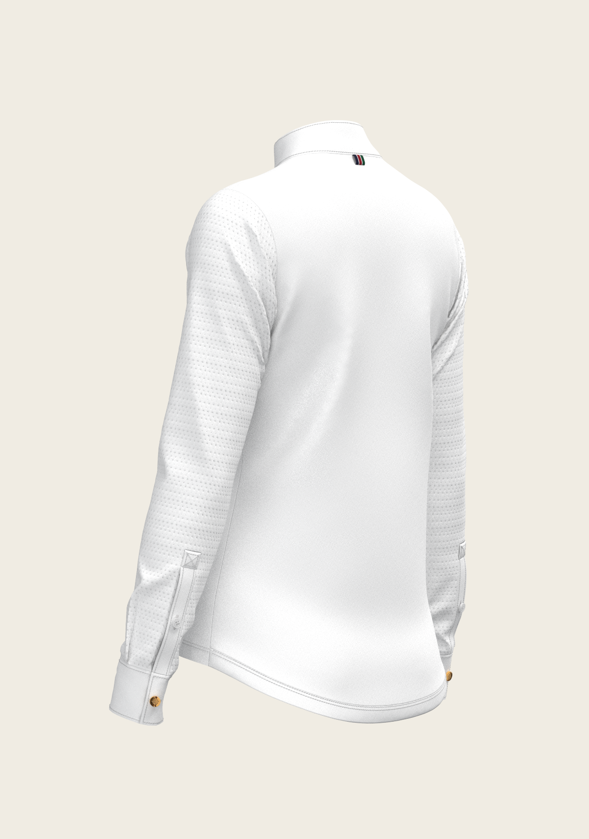 Image of  White with Forest on Navy Inner Details Long Sleeve Show Shirt