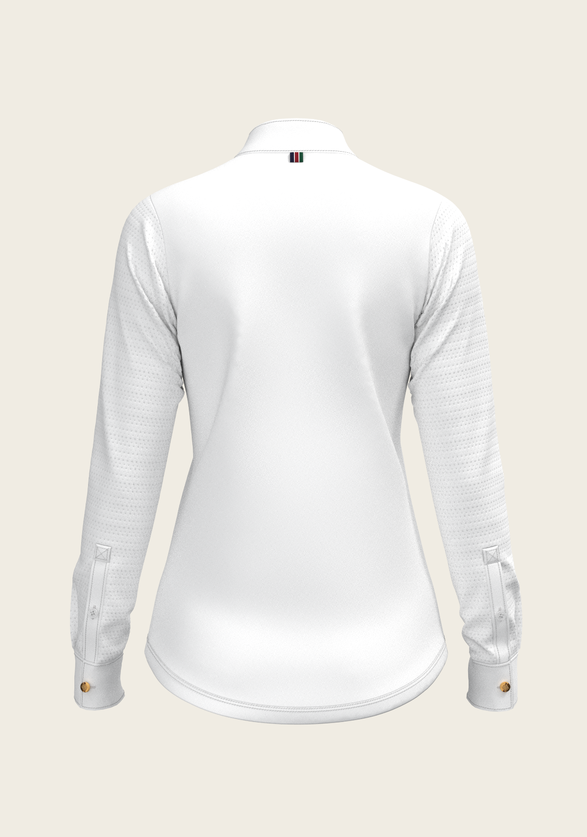 Image of  White with Forest on Navy Inner Details Long Sleeve Show Shirt