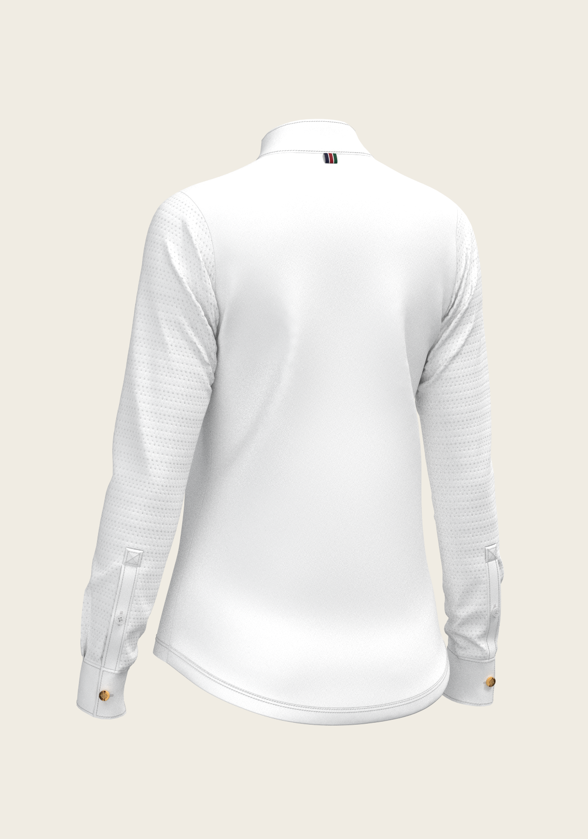  White with Navy Stripes Inner Details Long Sleeve Show Shirt