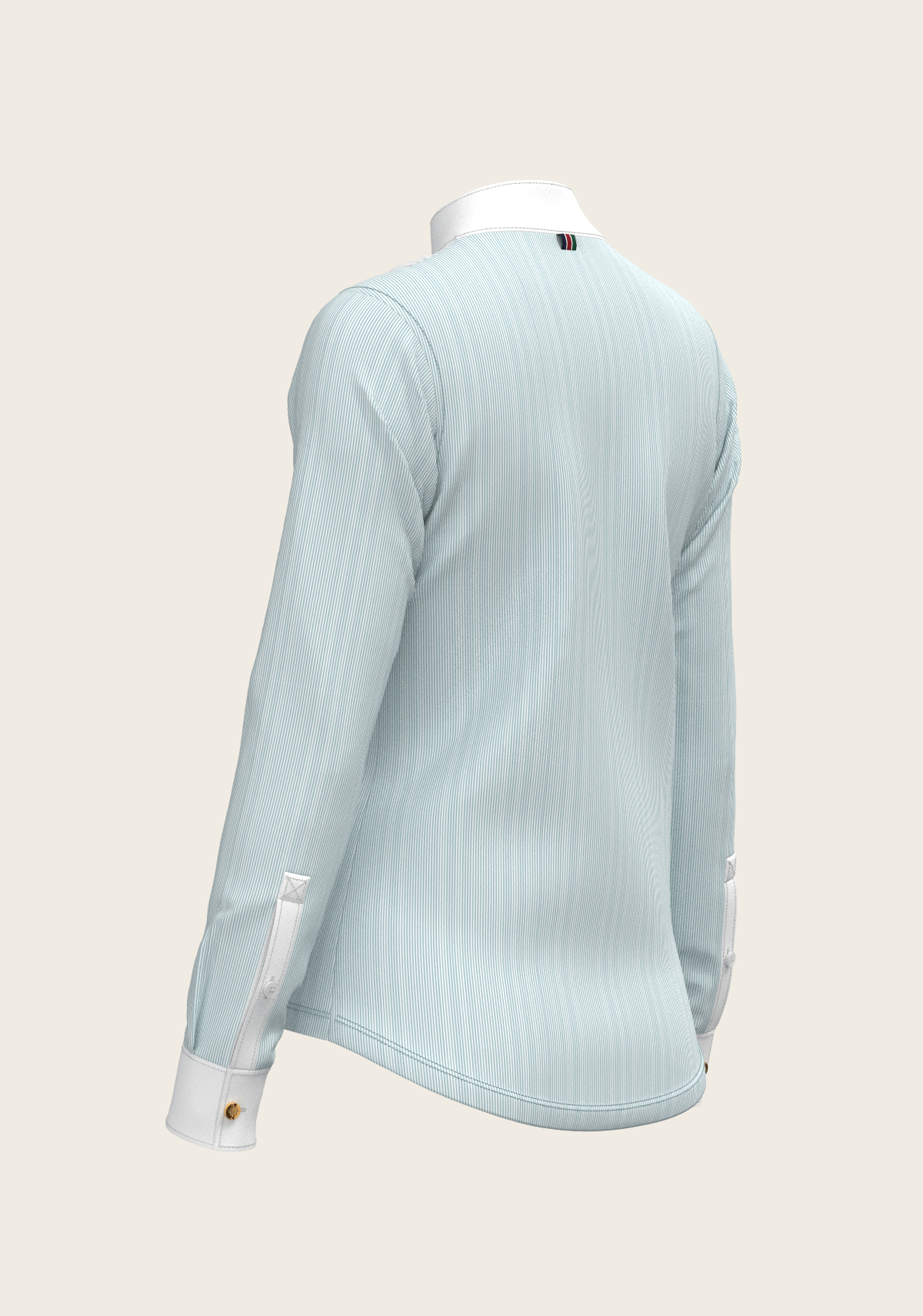  Stripes in Sky Blue Short Pleated Long Sleeve Show Shirt