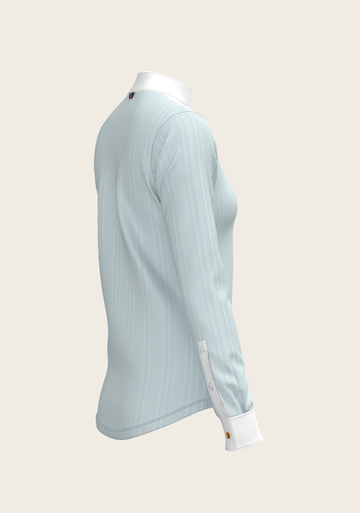 Image of  Stripes in Sky Blue Short Pleated Long Sleeve Show Shirt