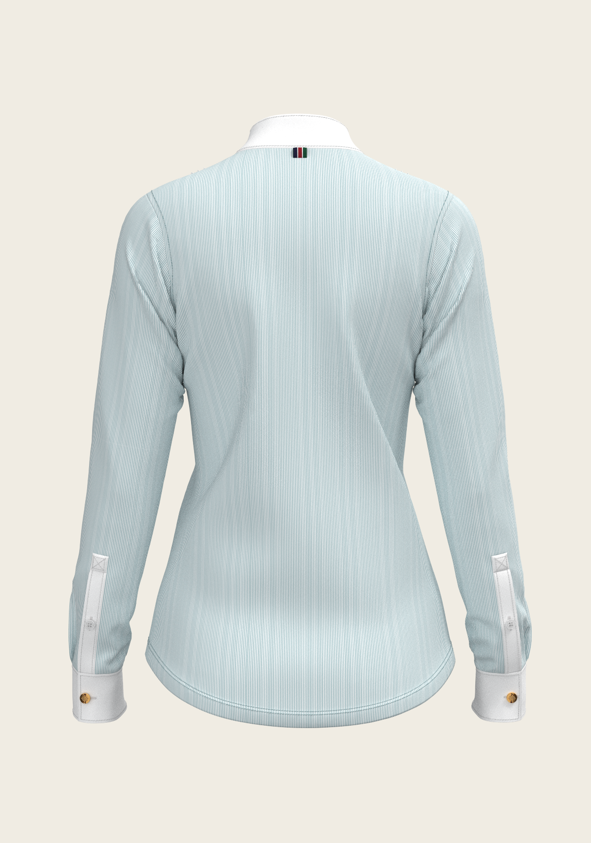 Image of  Stripes in Sky Blue Short Pleated Long Sleeve Show Shirt
