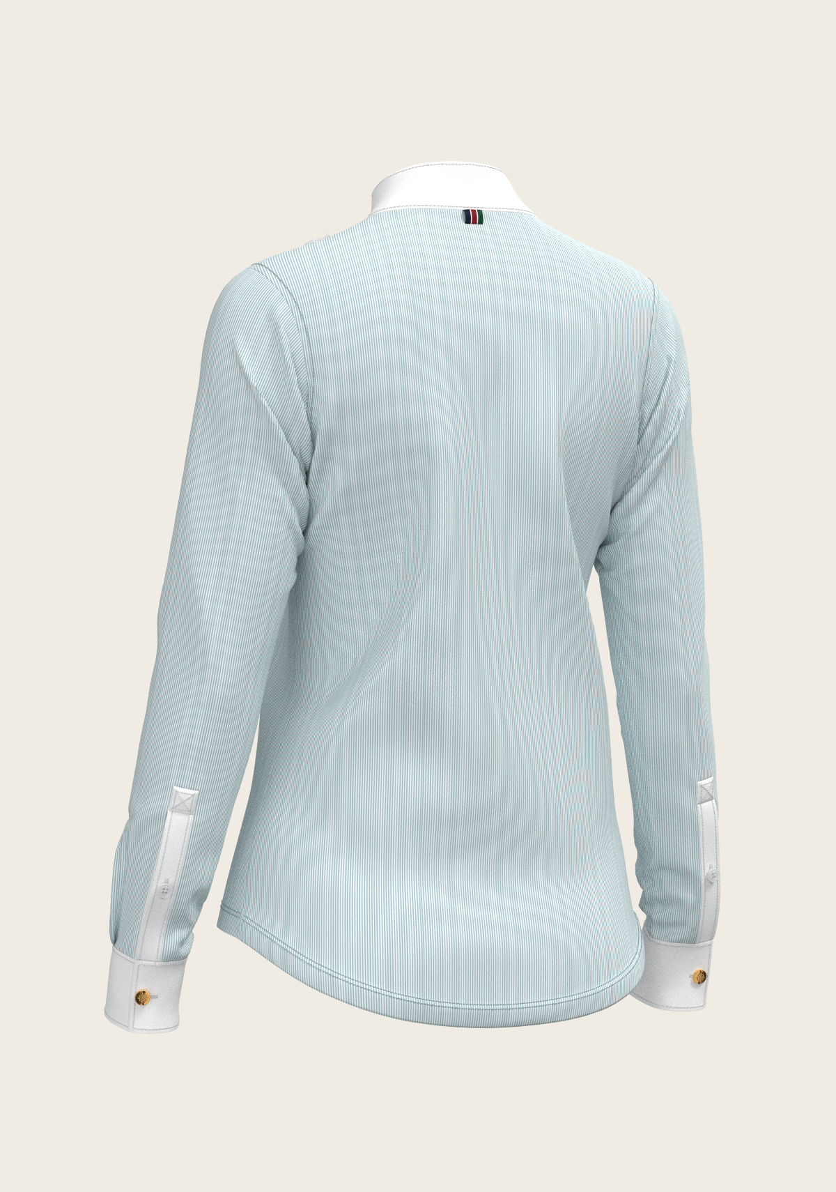 Image of  Stripes in Sky Blue Short Pleated Long Sleeve Show Shirt