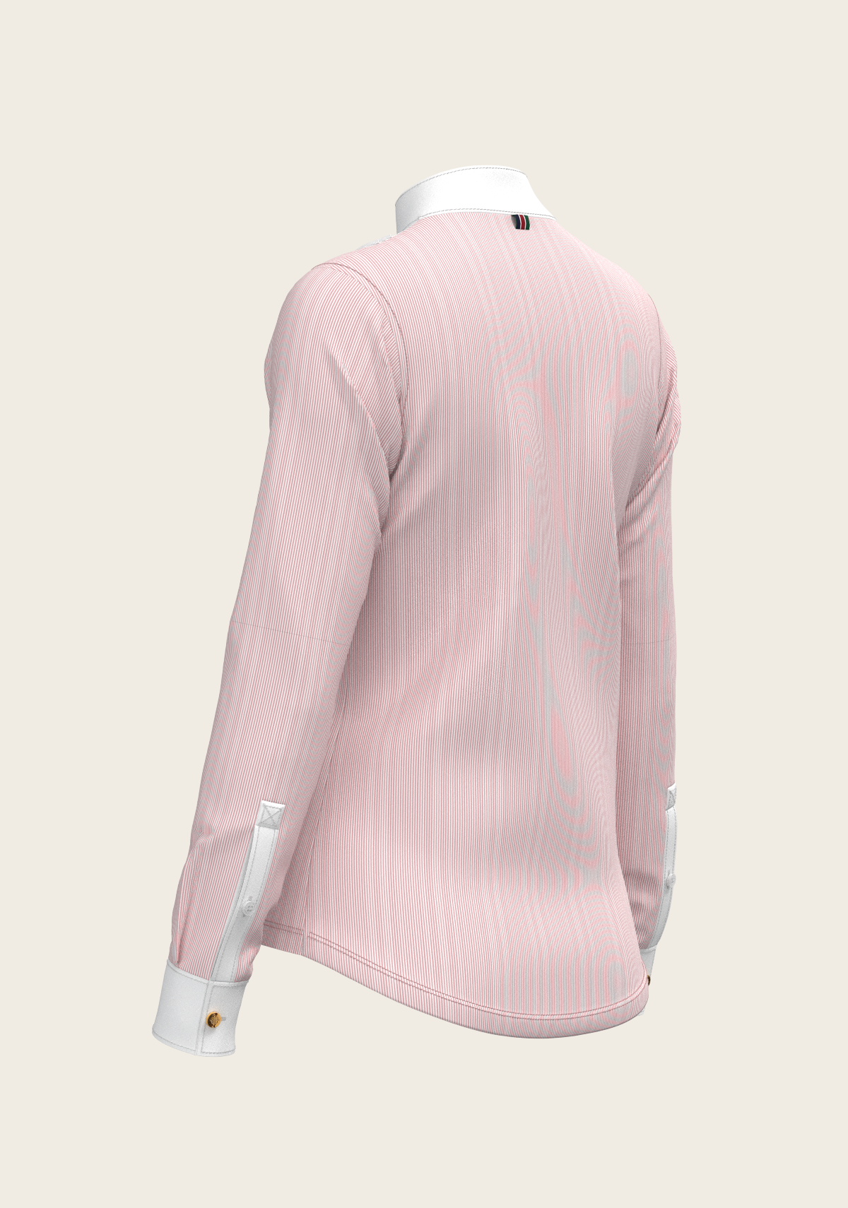 Stripes in Rose Short Pleated Long Sleeve Show Shirt