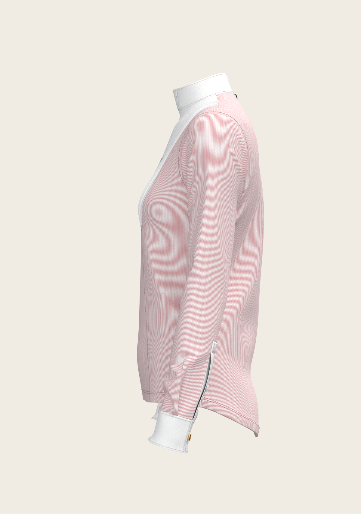 Stripes in Rose Short Pleated Long Sleeve Show Shirt