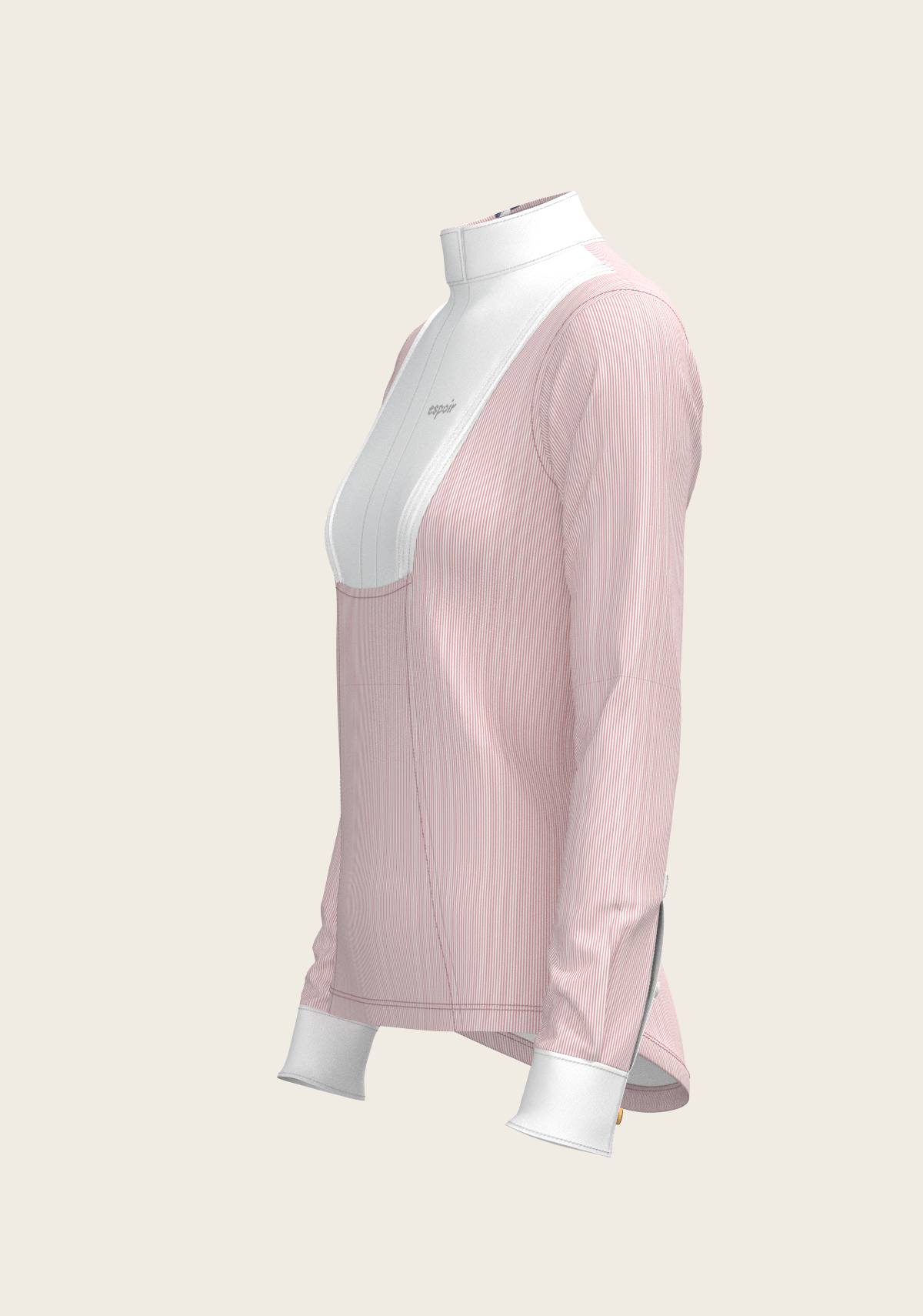 Image of Stripes in Rose Short Pleated Long Sleeve Show Shirt