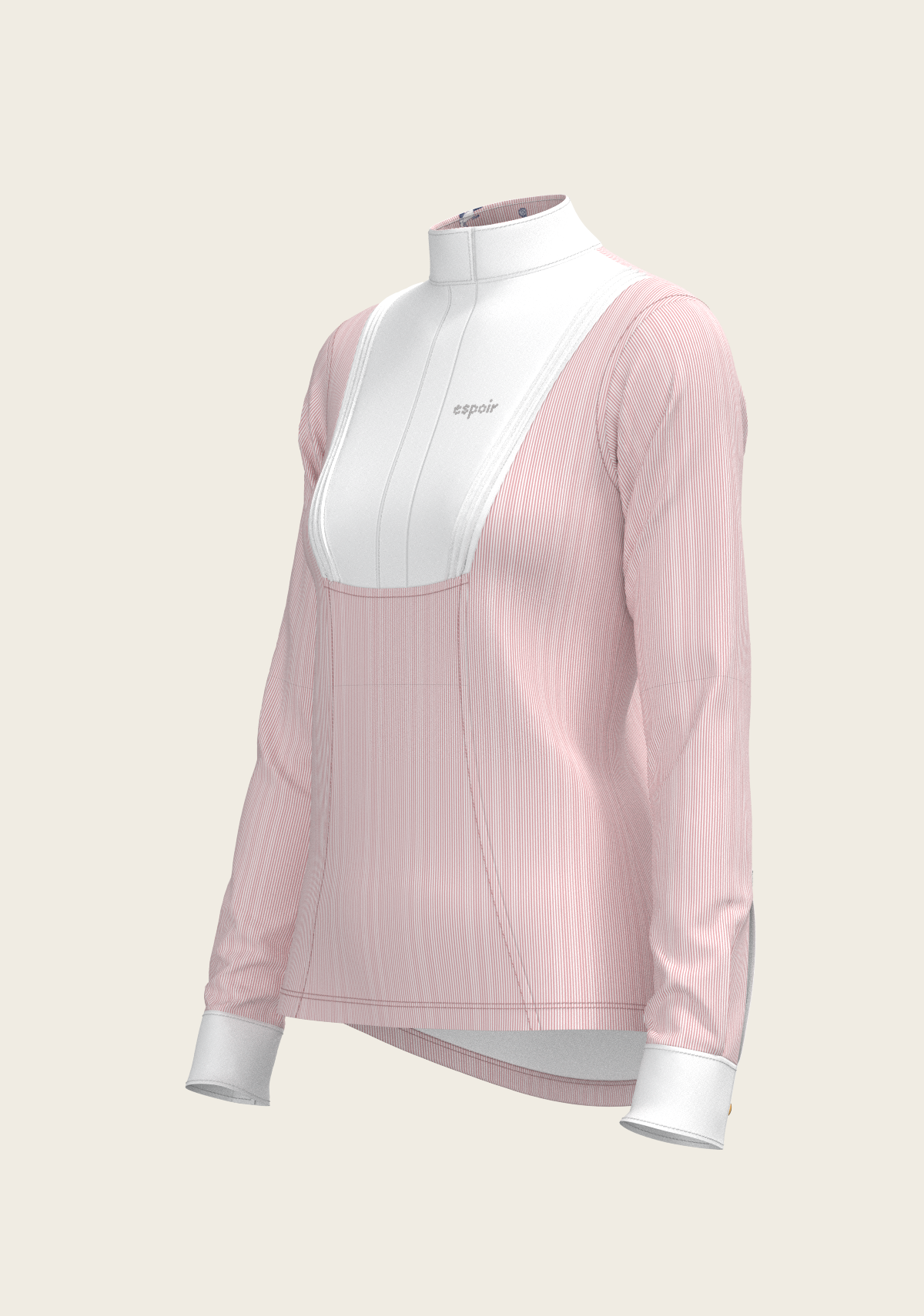 Stripes in Rose Short Pleated Long Sleeve Show Shirt