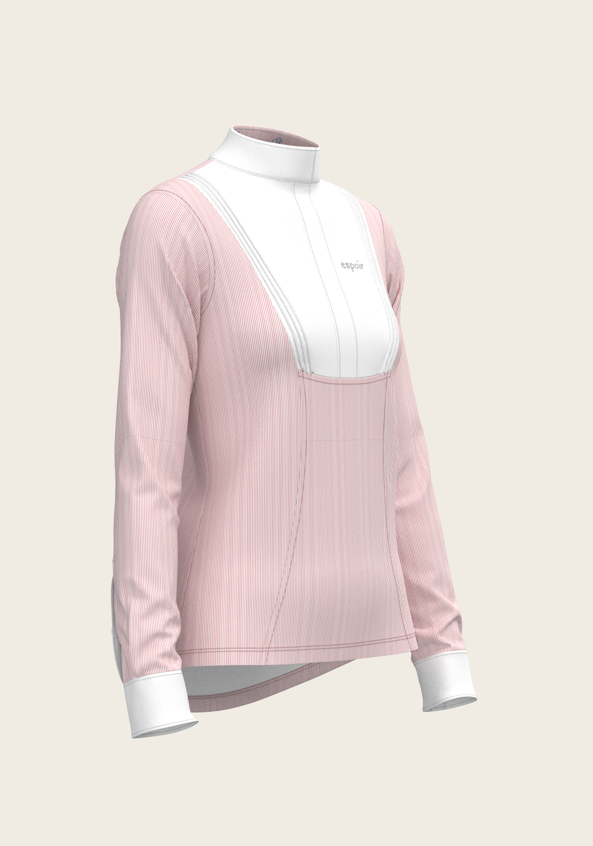 Stripes in Rose Short Pleated Long Sleeve Show Shirt
