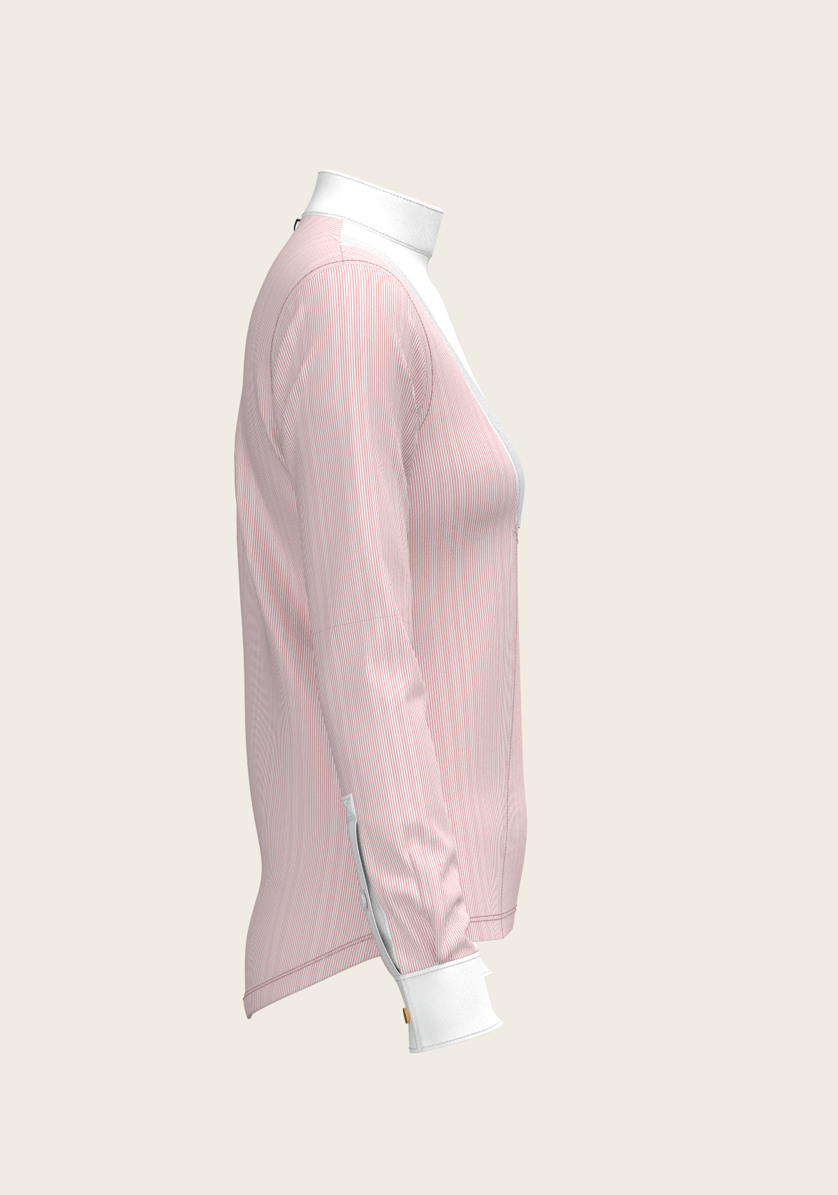 Stripes in Rose Short Pleated Long Sleeve Show Shirt