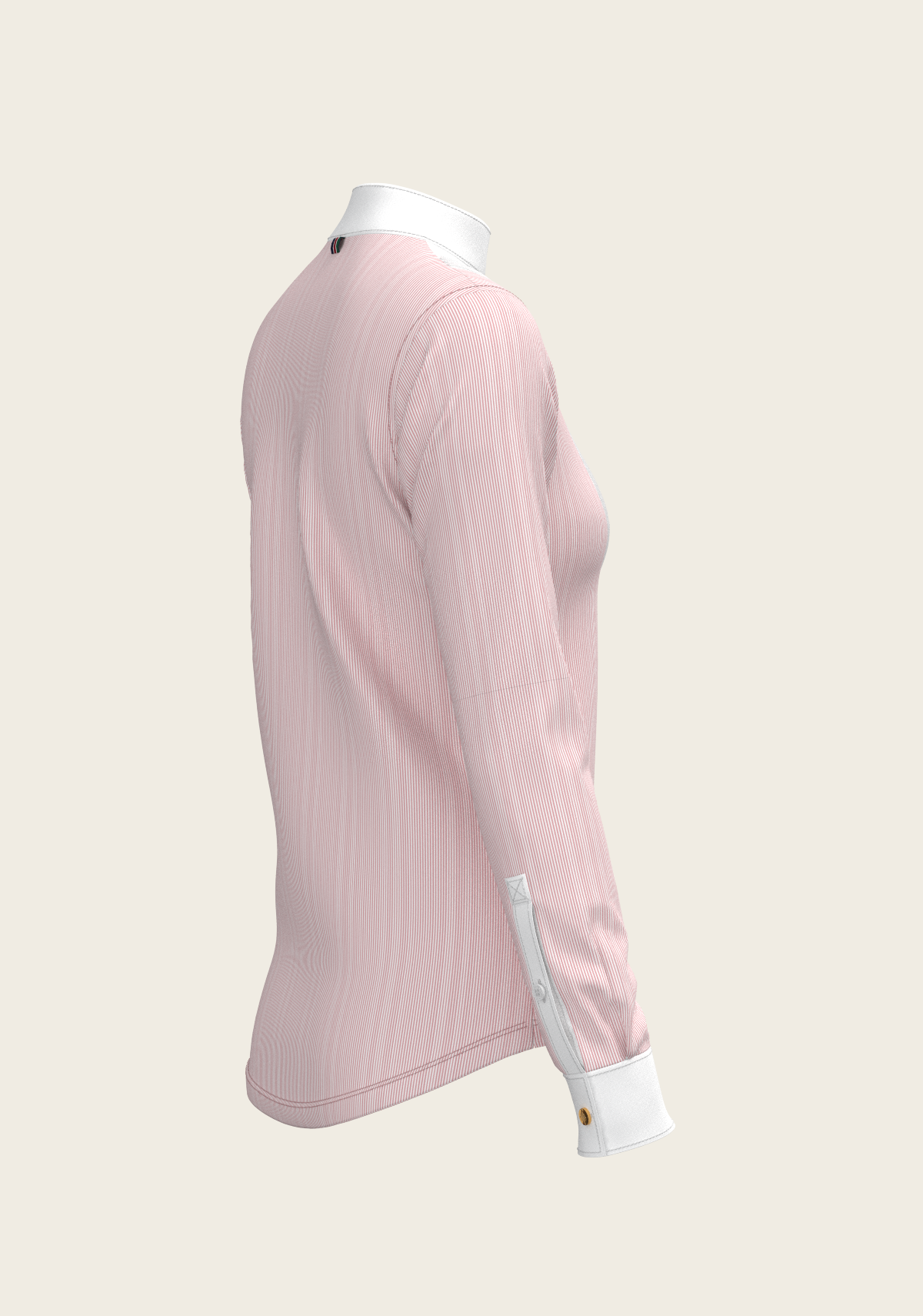 Stripes in Rose Short Pleated Long Sleeve Show Shirt