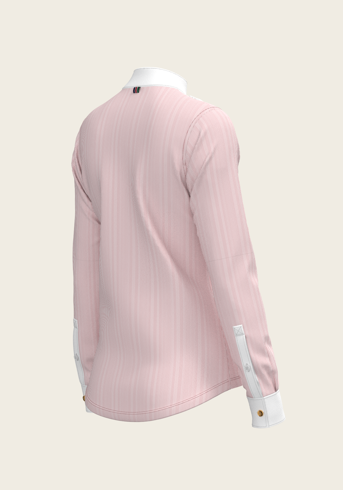 Image of Stripes in Rose Short Pleated Long Sleeve Show Shirt