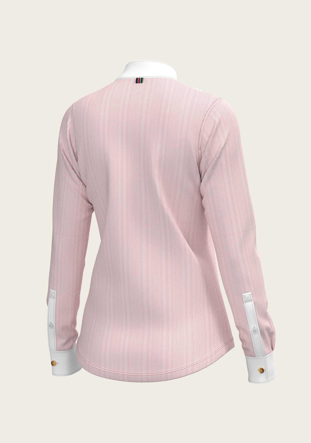 Image of Stripes in Rose Short Pleated Long Sleeve Show Shirt