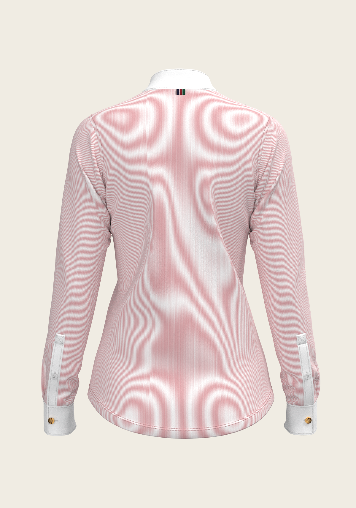 Image of Stripes in Rose Short Pleated Long Sleeve Show Shirt