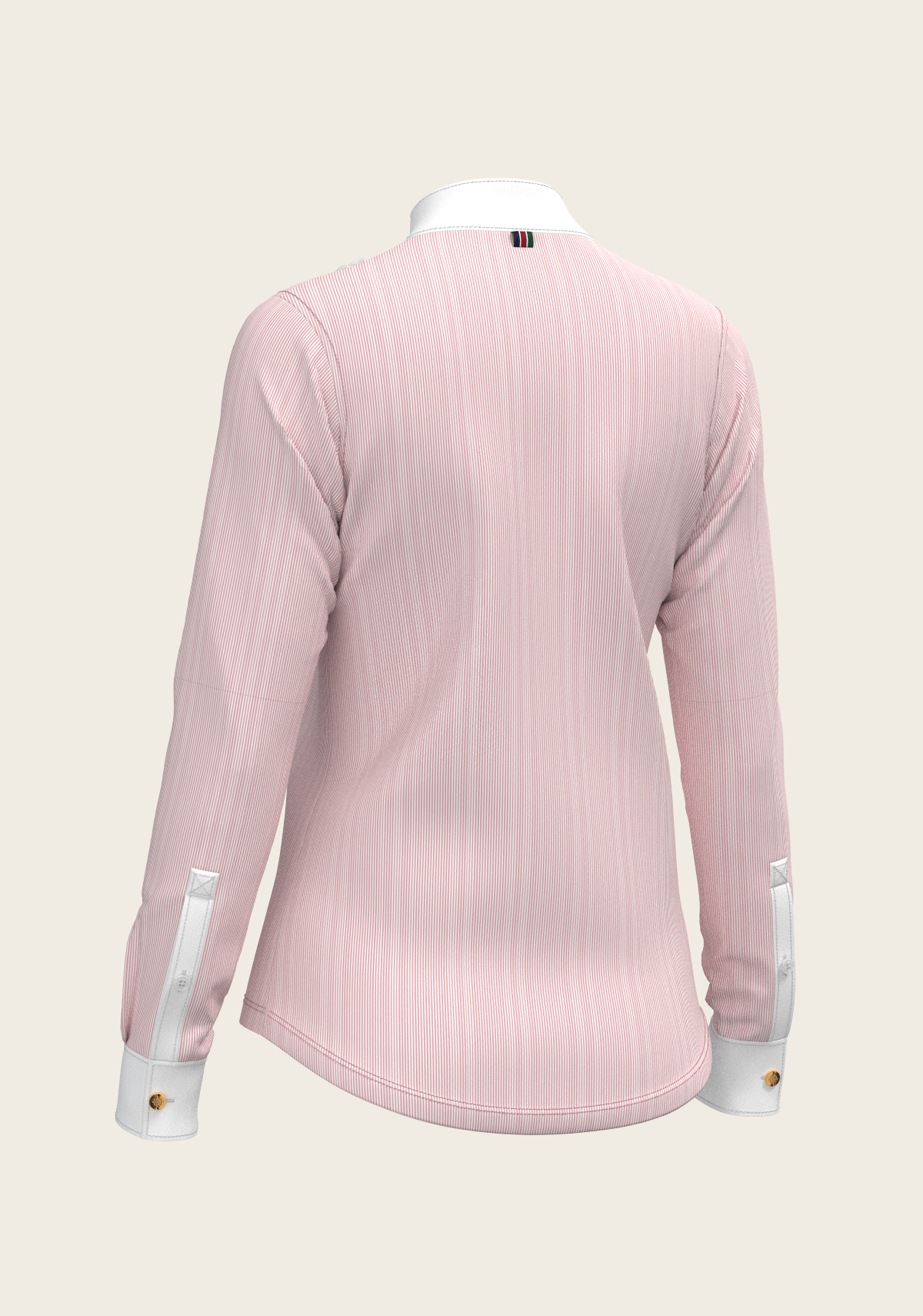 Image of Stripes in Rose Short Pleated Long Sleeve Show Shirt
