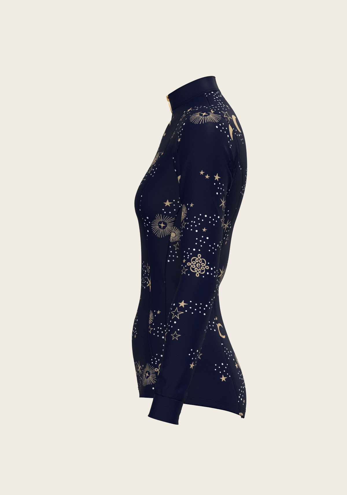 Image of  Stars on Navy Quarter Zip Sun Shirt