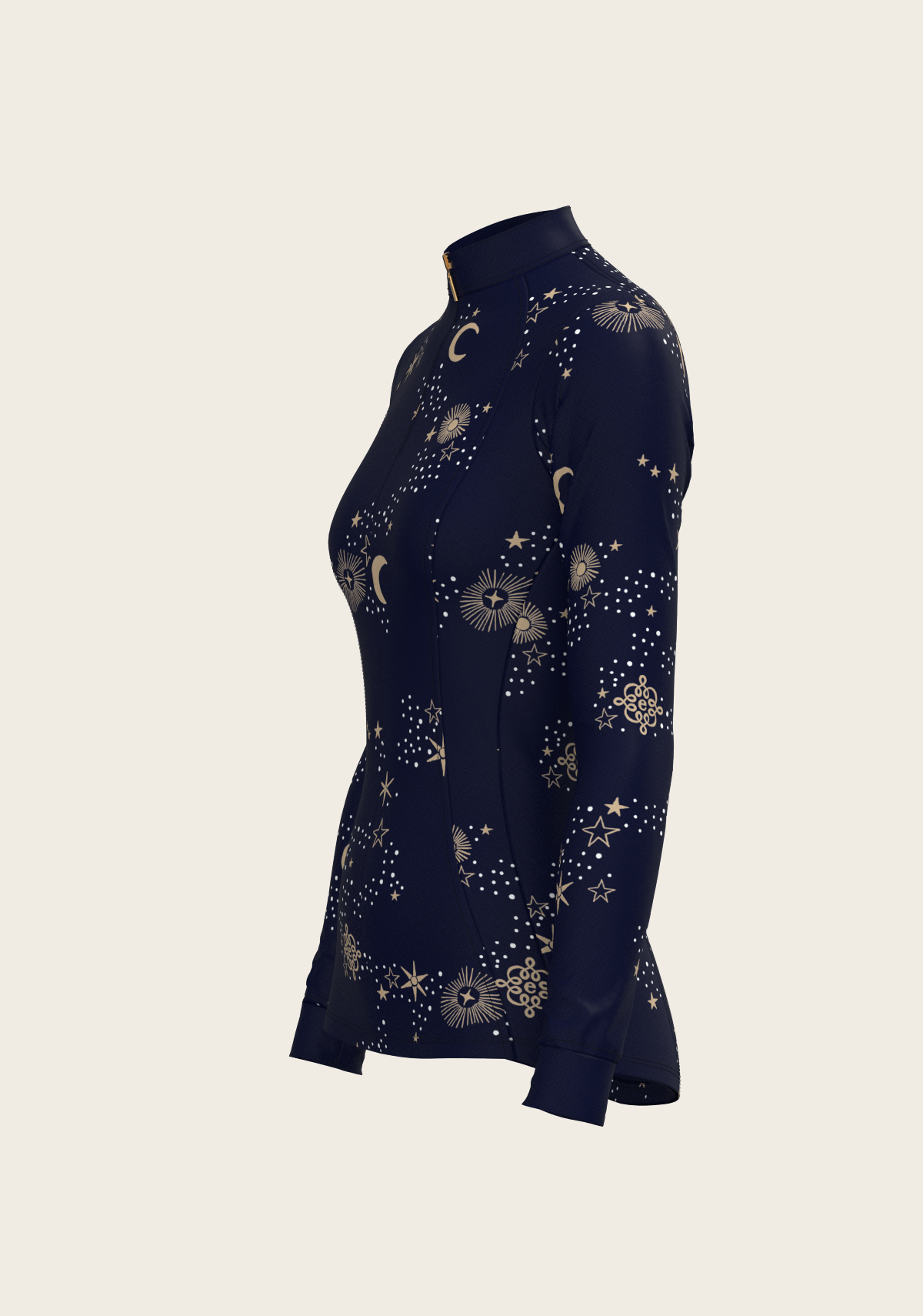 Image of  Stars on Navy Quarter Zip Sun Shirt