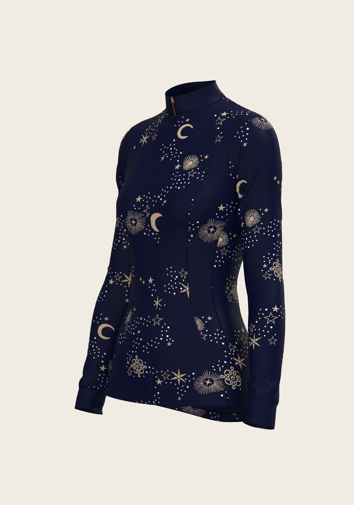 Image of  Stars on Navy Quarter Zip Sun Shirt