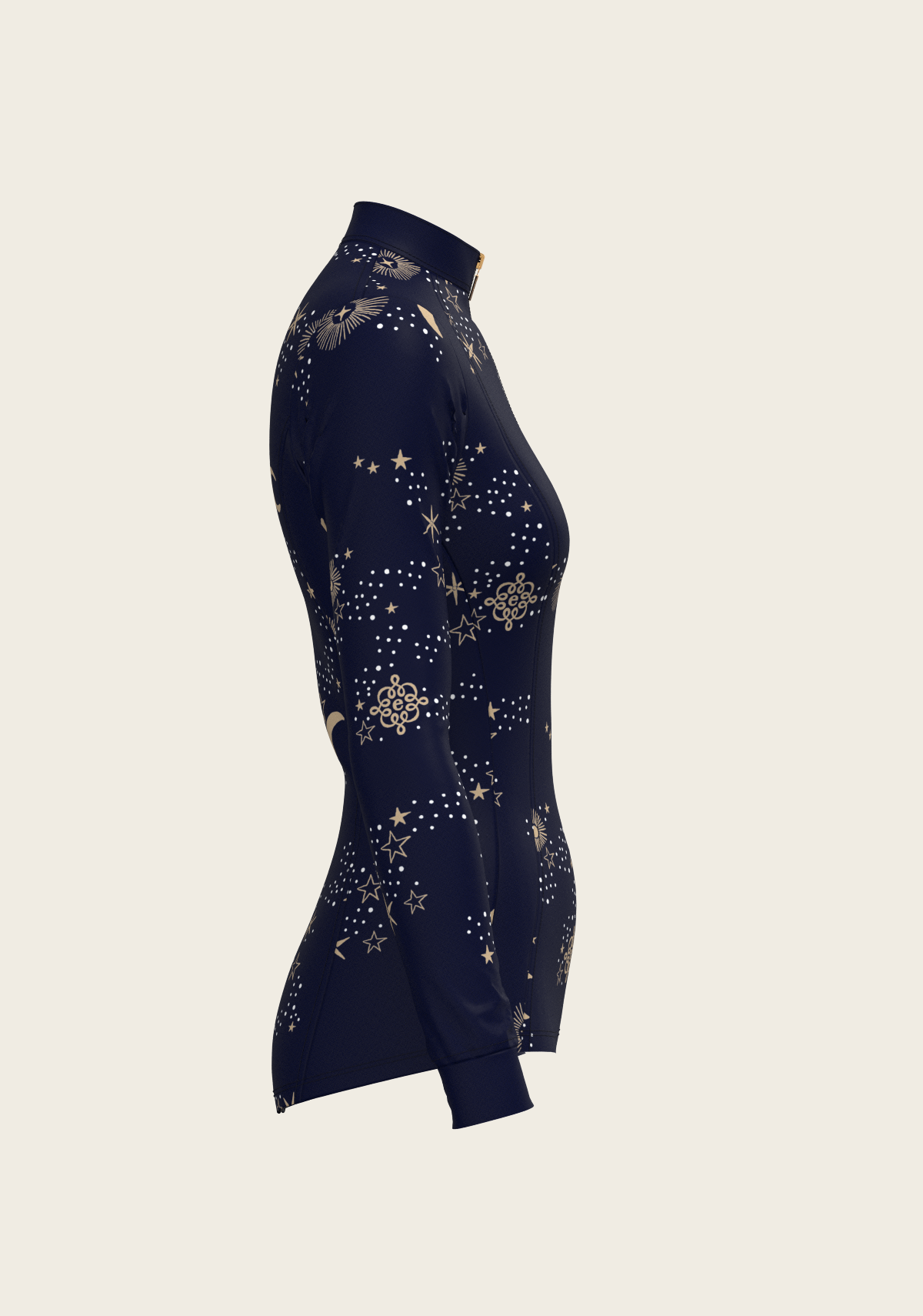 Image of  Stars on Navy Quarter Zip Sun Shirt