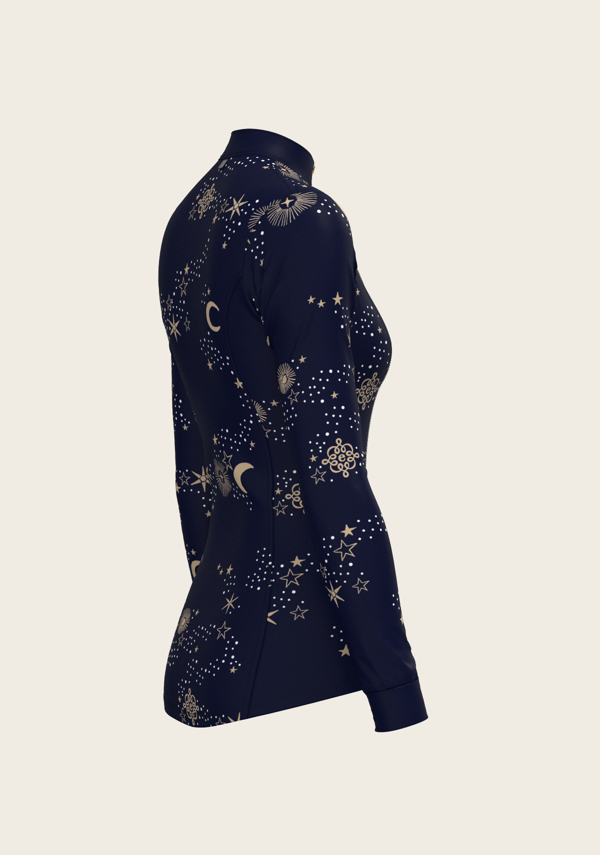 Image of  Stars on Navy Quarter Zip Sun Shirt