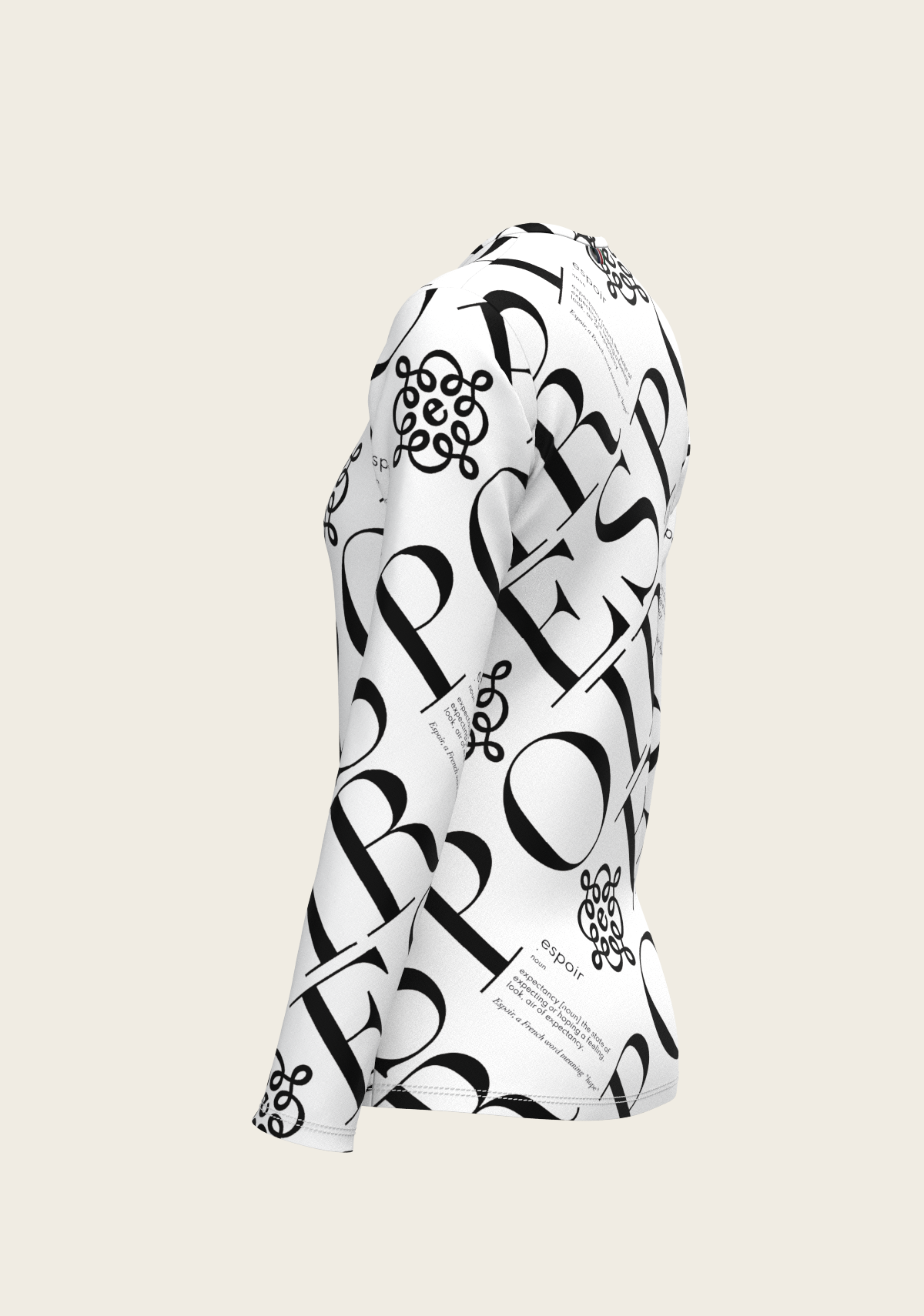 Image of ESPOIR Monochrome Long Sleeve Sport T-Shirt