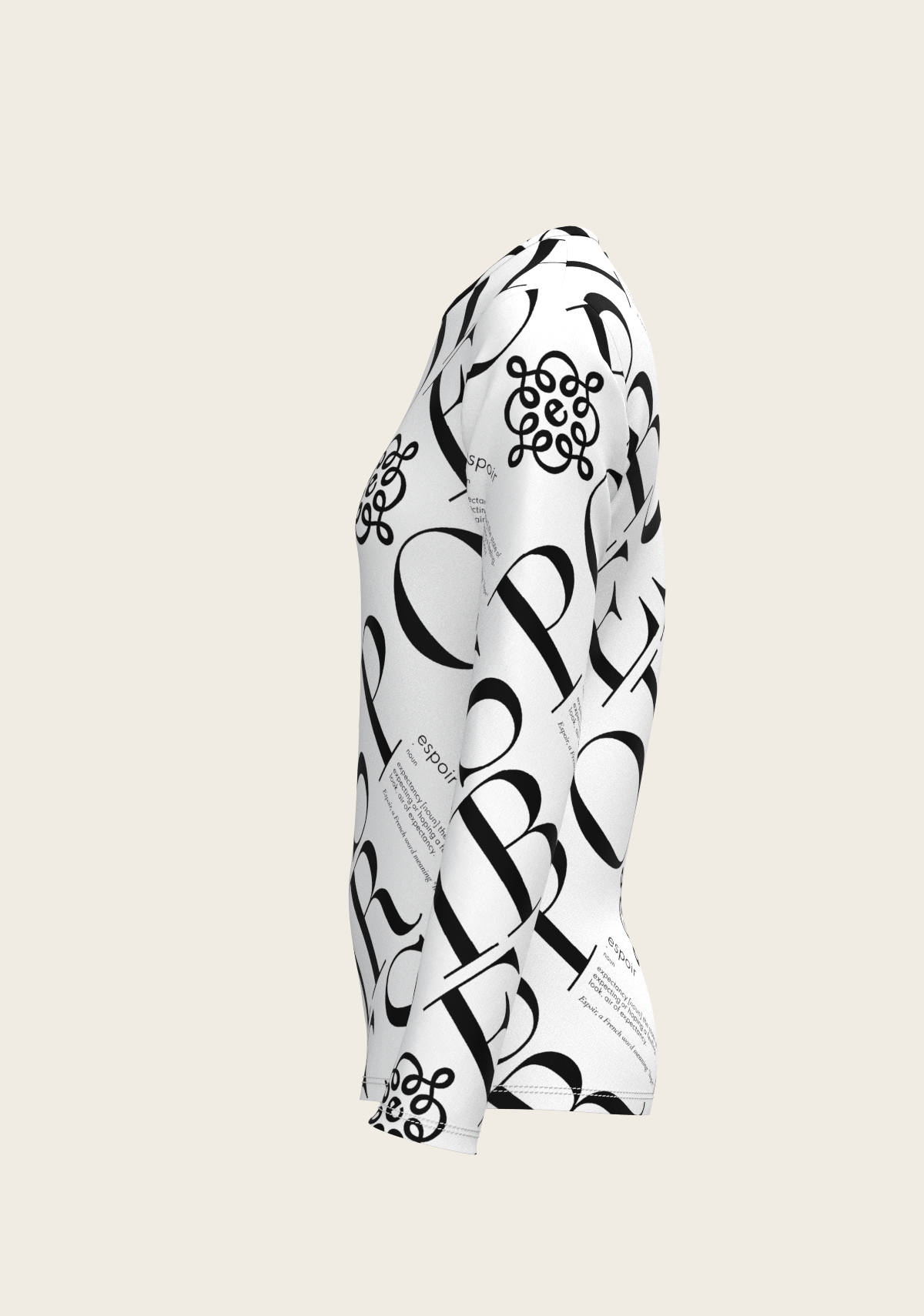 Image of ESPOIR Monochrome Long Sleeve Sport T-Shirt