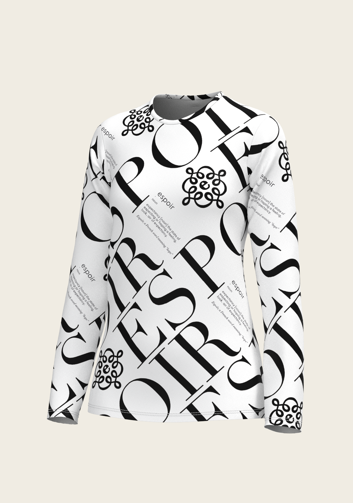 Image of ESPOIR Monochrome Long Sleeve Sport T-Shirt