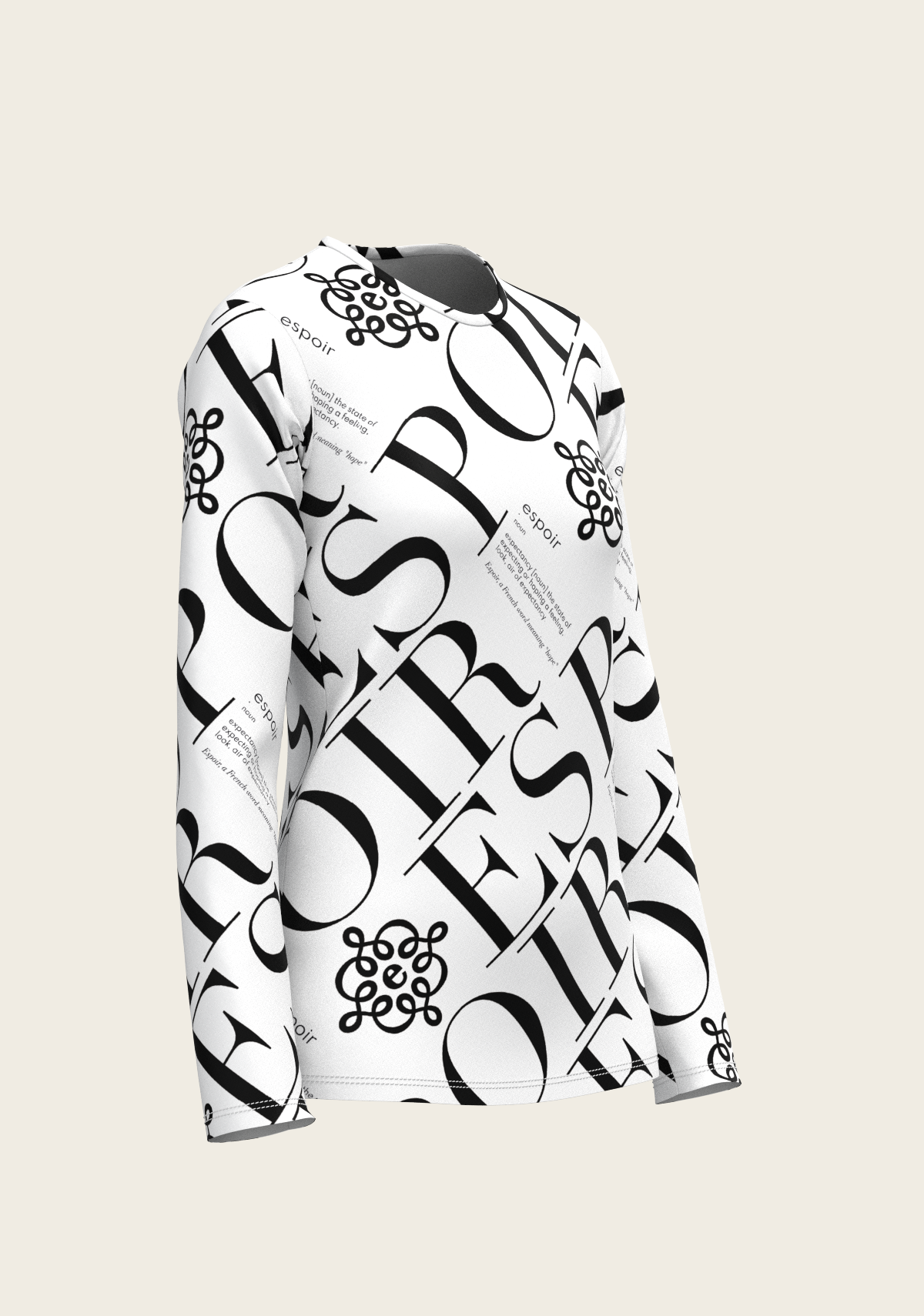 Image of ESPOIR Monochrome Long Sleeve Sport T-Shirt