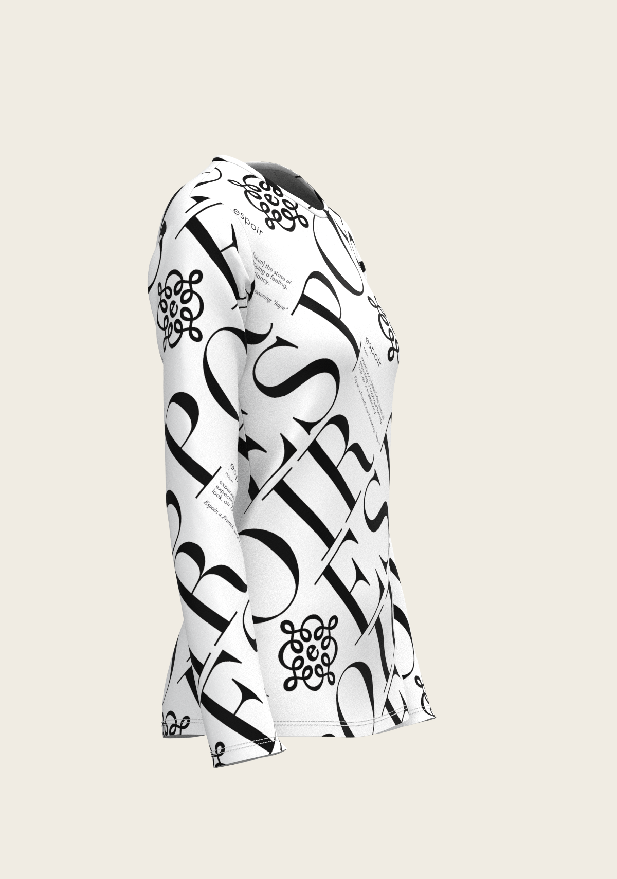 Image of ESPOIR Monochrome Long Sleeve Sport T-Shirt