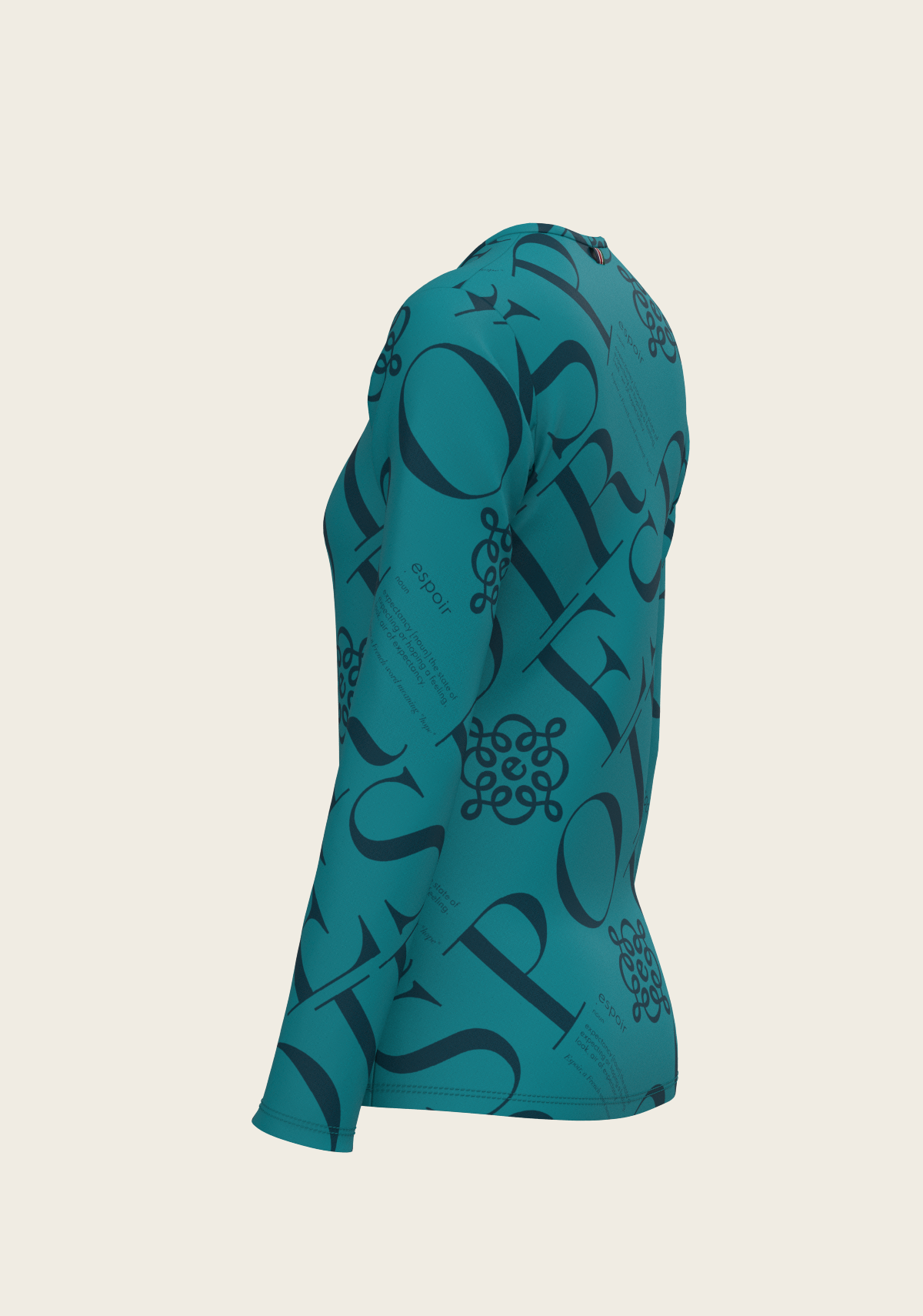 Image of ESPOIR Teal Long Sleeve Sport T-Shirt